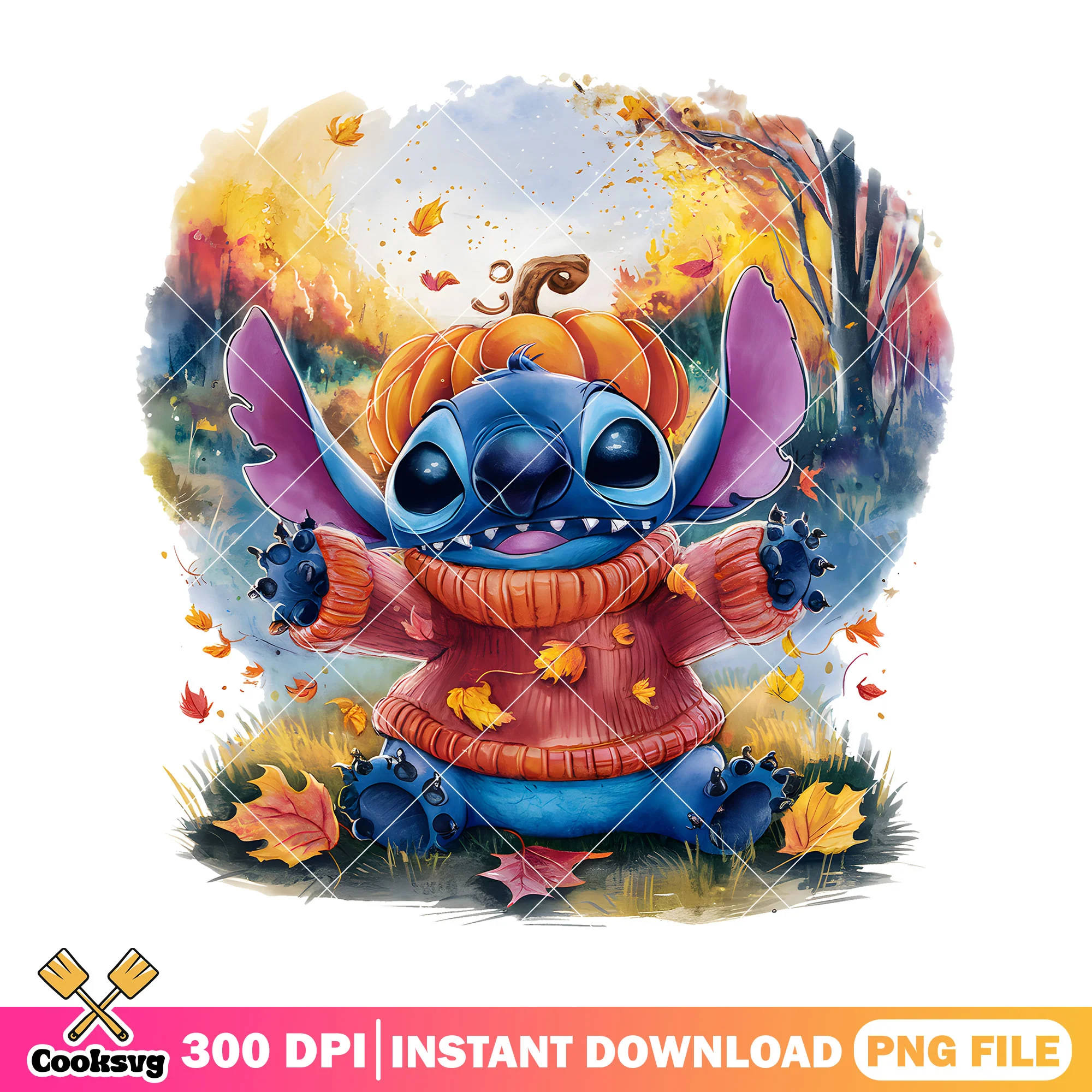 Stitchpumpkin custome png, halloween decor png, disney movies png