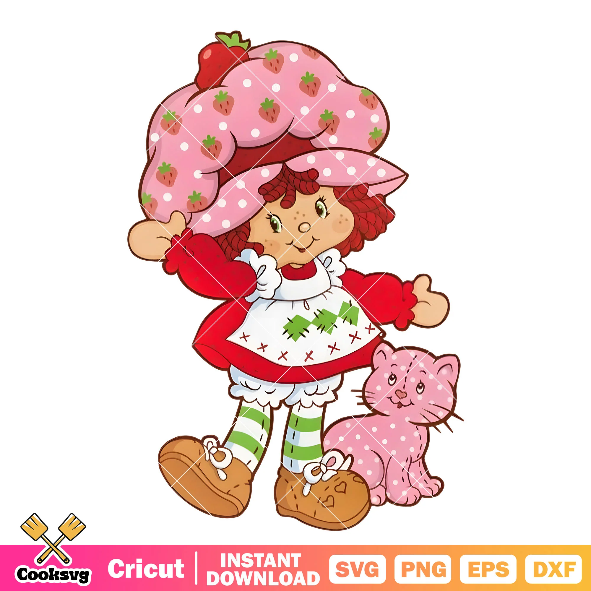 Strawberry Shortcake Cartoon 80s png, Strawberry Shortcake png