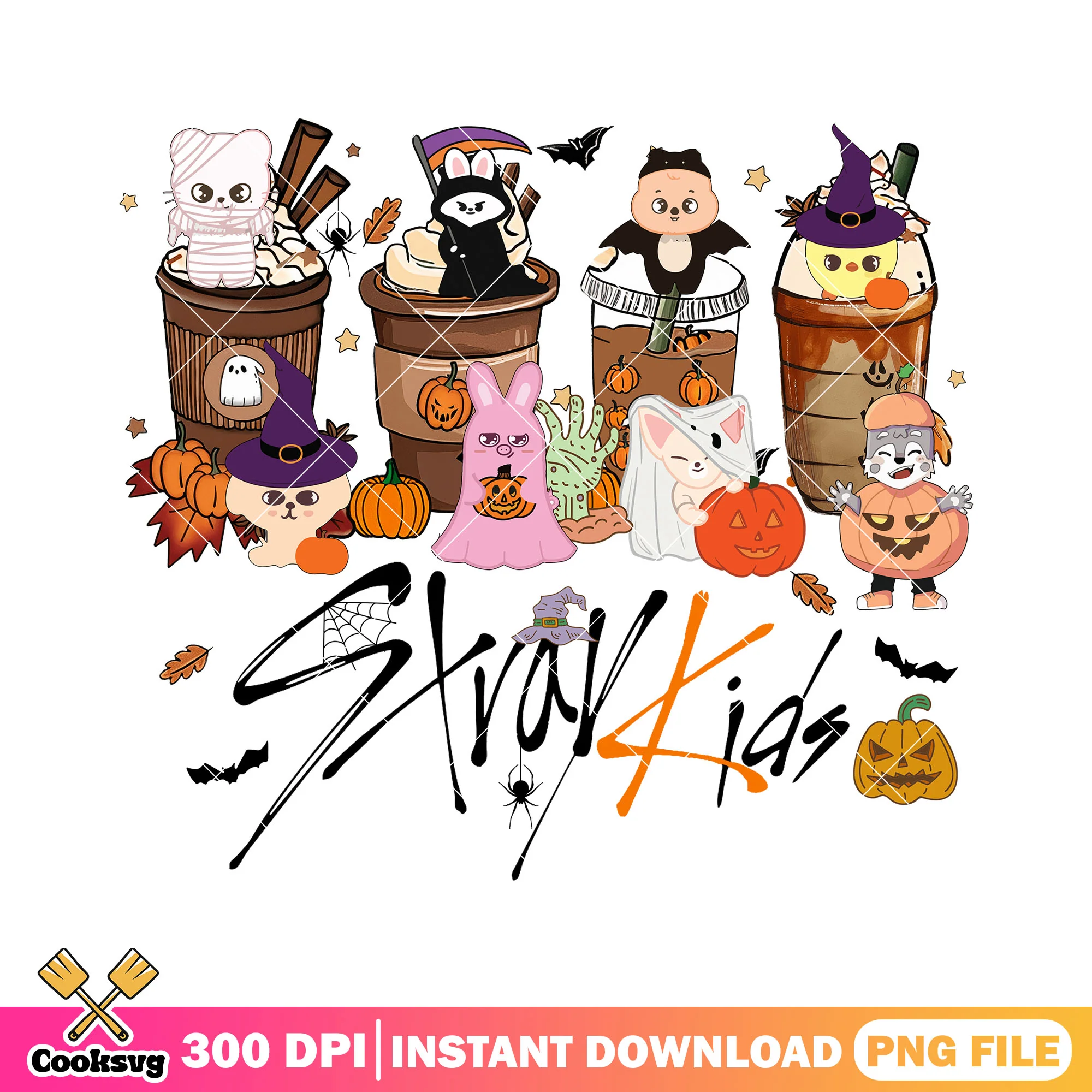 Stray kids fall vibes png, stray kids png, halloween costumes png