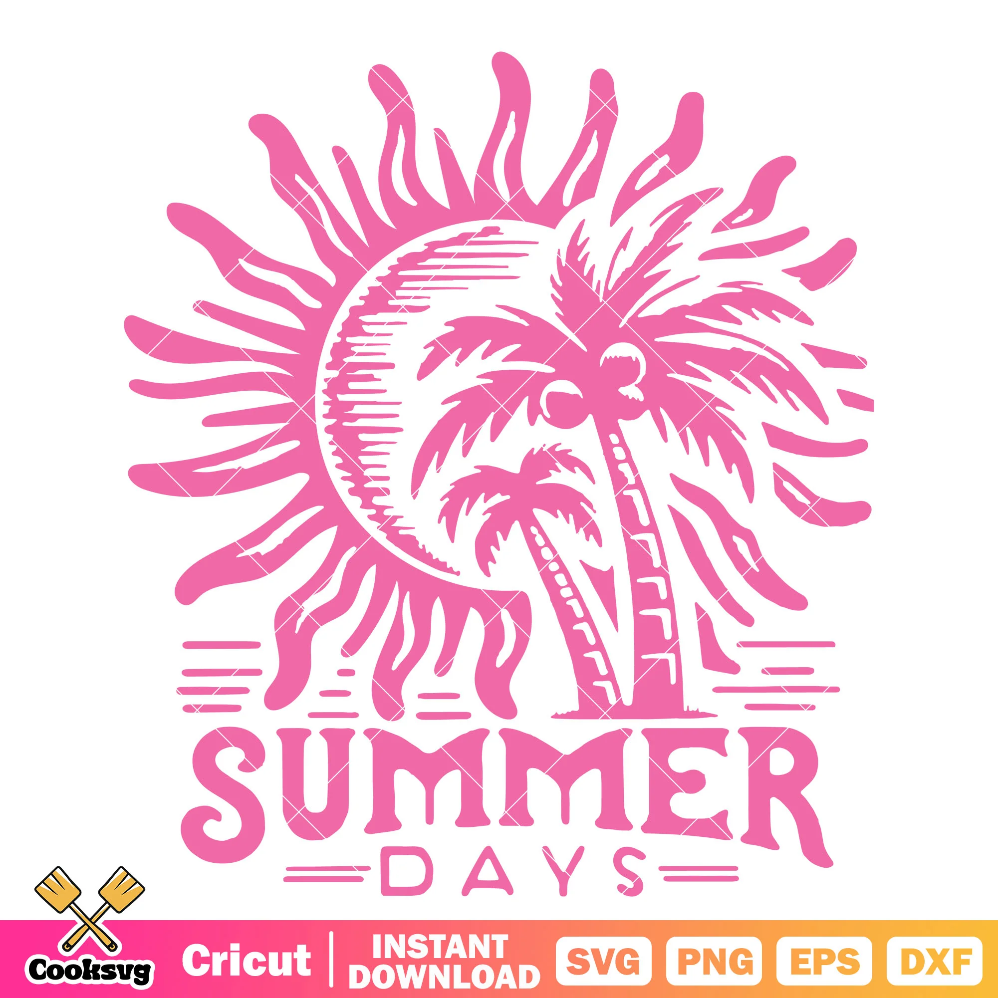 Summer day pink design svg, first day of summer svg, summer day svg