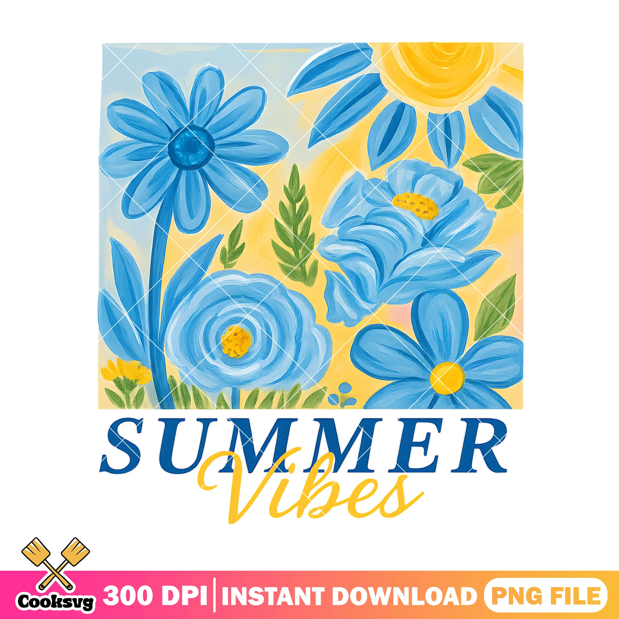 Summer flower vibes png design, summer vibes png, summer time png