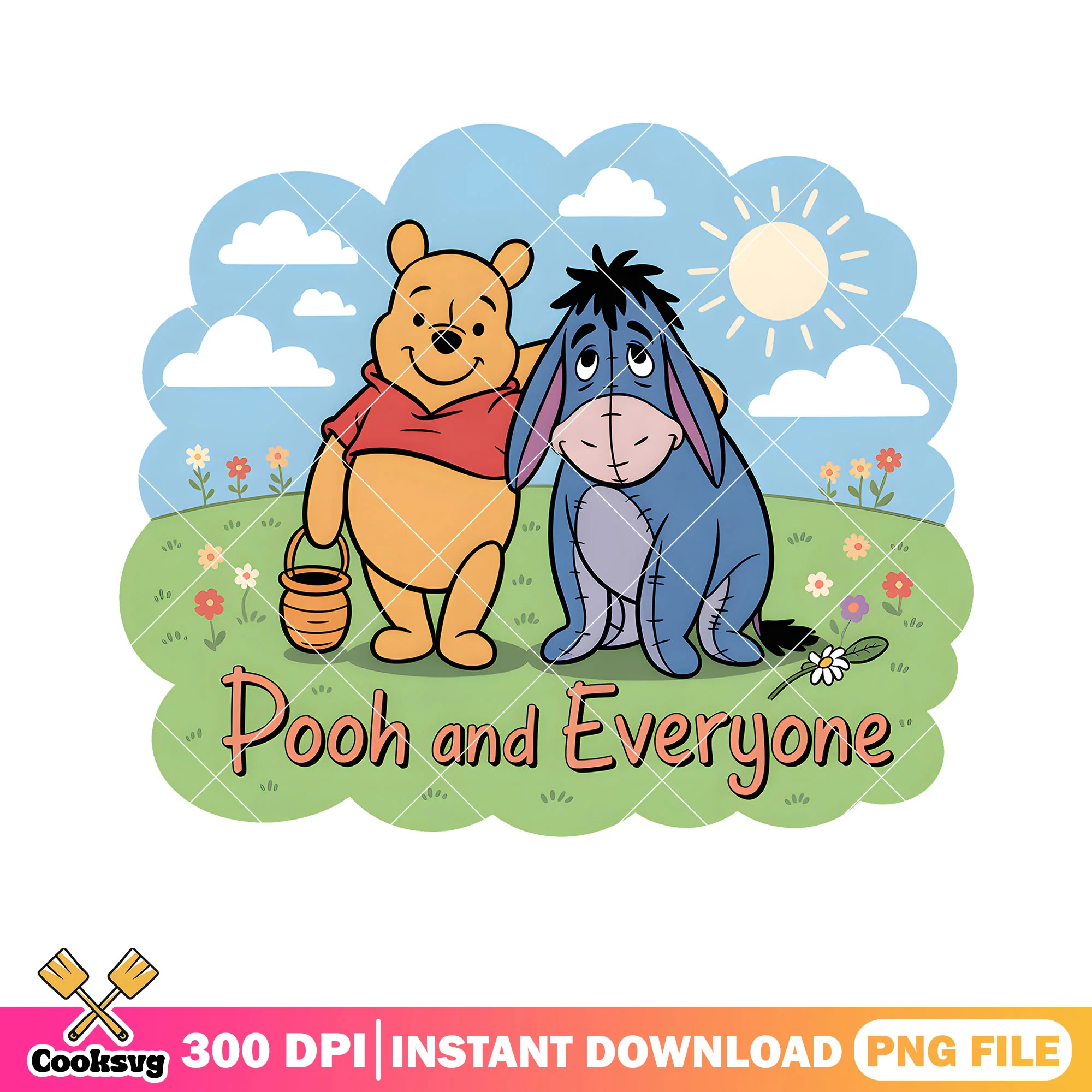 Sunshine pooh everyone png, winnie the pooh png, disney pooh png