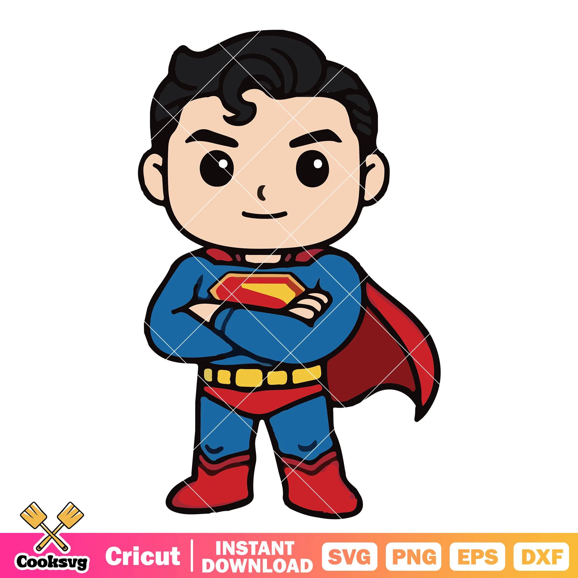 Superman hero chibi svg, new superman movie svg, superman chibi svg