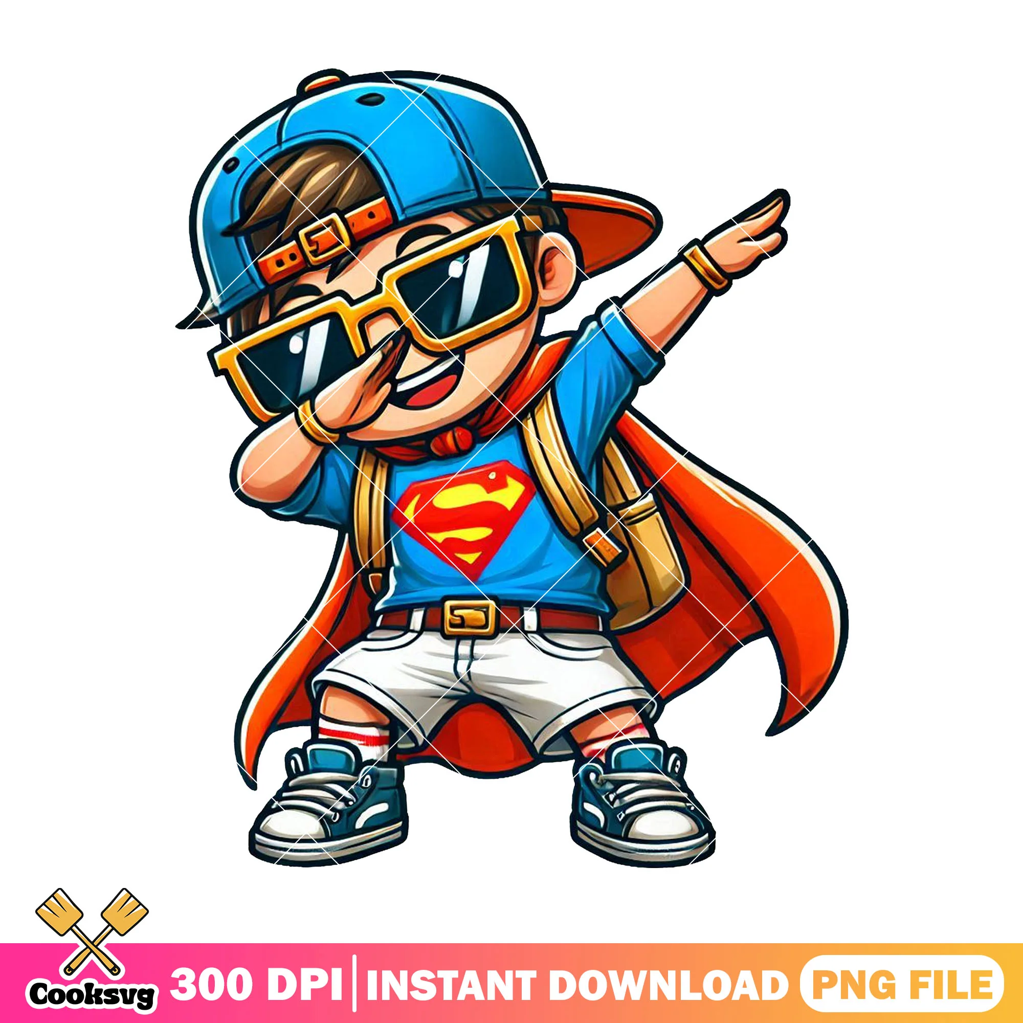 Superman sunglasses design png, dc art png, back to school outfit png