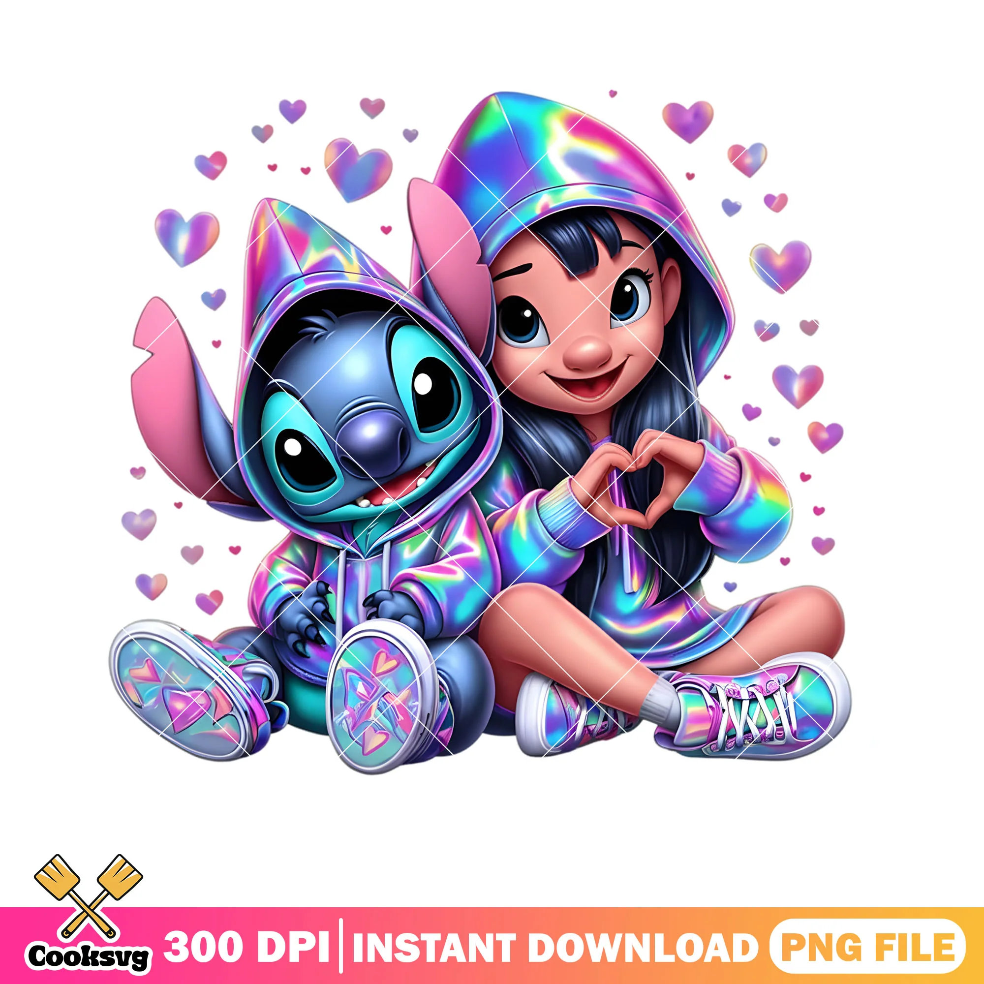 Swag lilo and stitch valentine png, disney png, valentine vibes png