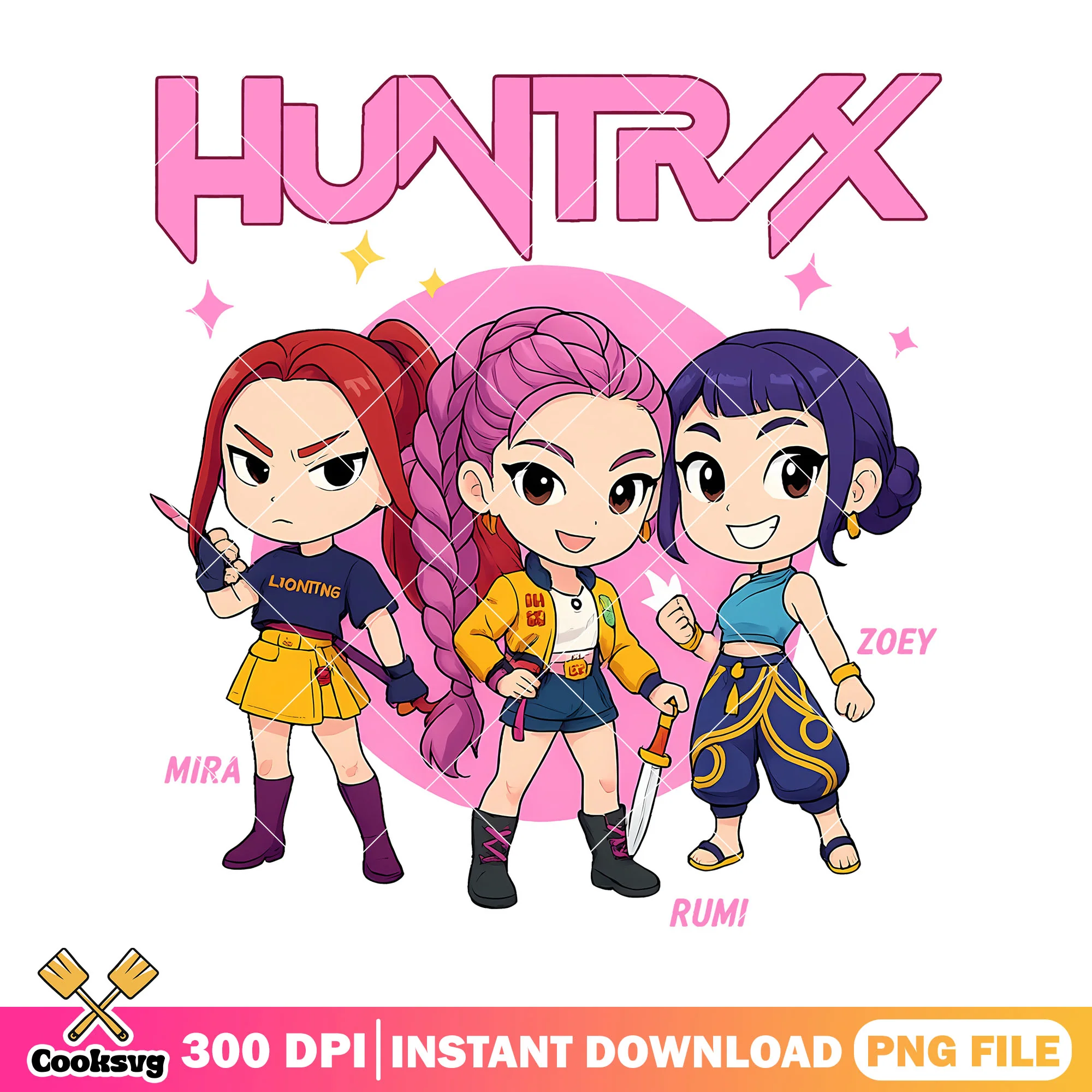 Sweet chibi huntrix png, huntrix kpop png, kpop huntrix png