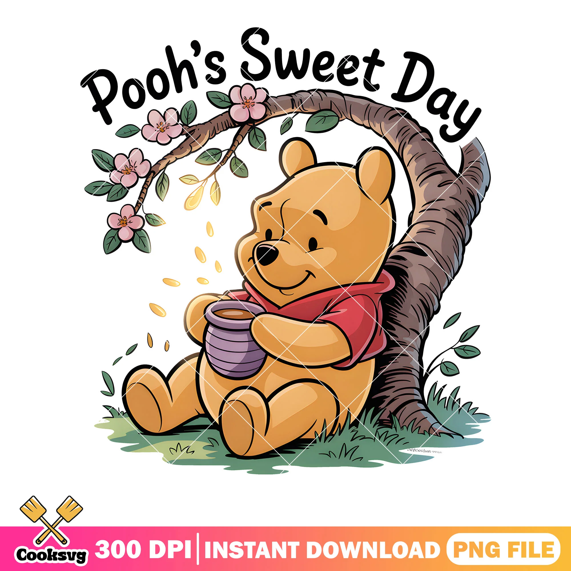 Sweet day pooh day png, pooh bear png, winnie the pooh png