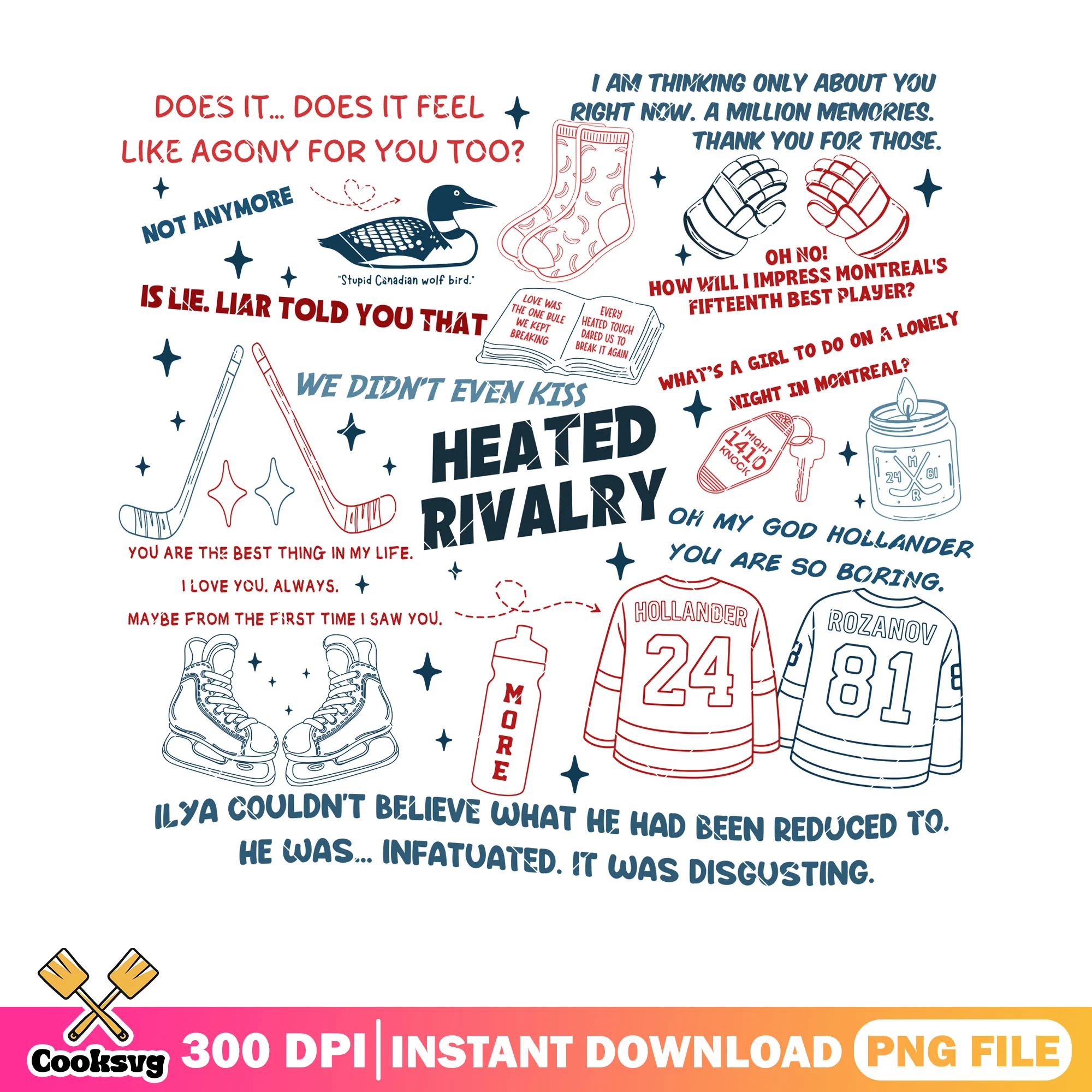 Sweet gay words heated png, hockey romance png, hockey poster png