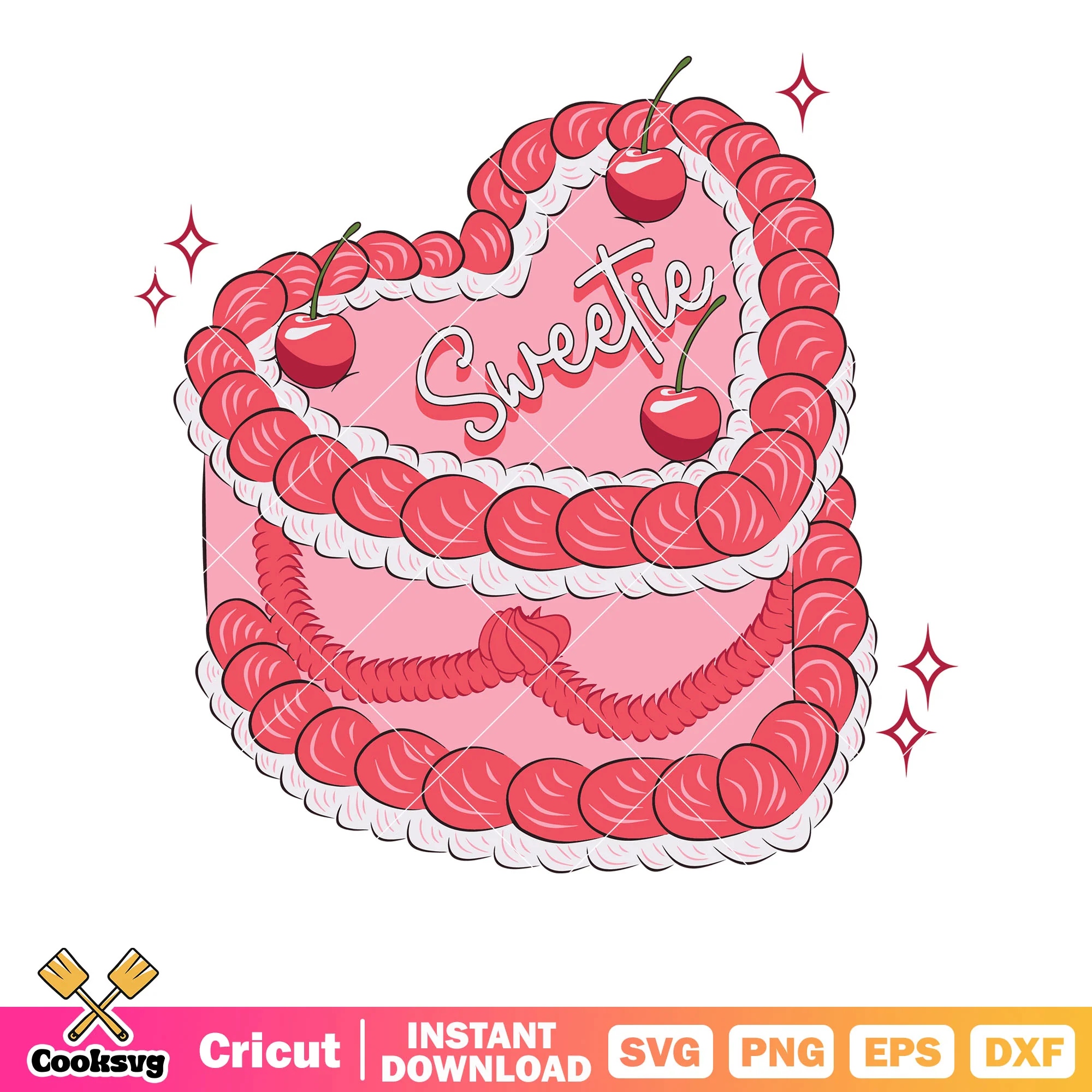 Sweetie pink cake valentine svg, pink valentine svg, valentines cake svg