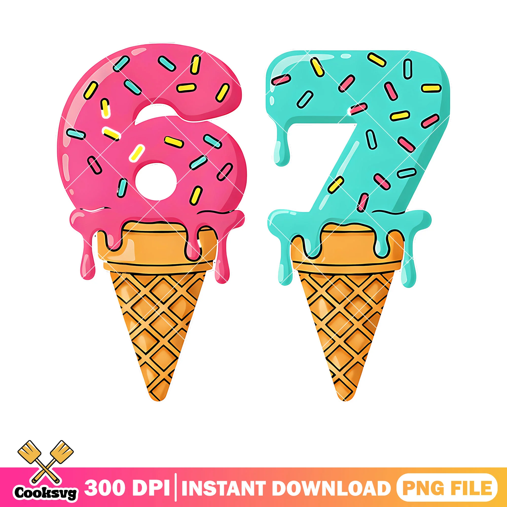 Sybau ice cream 67 png, funny memes png, funny art png