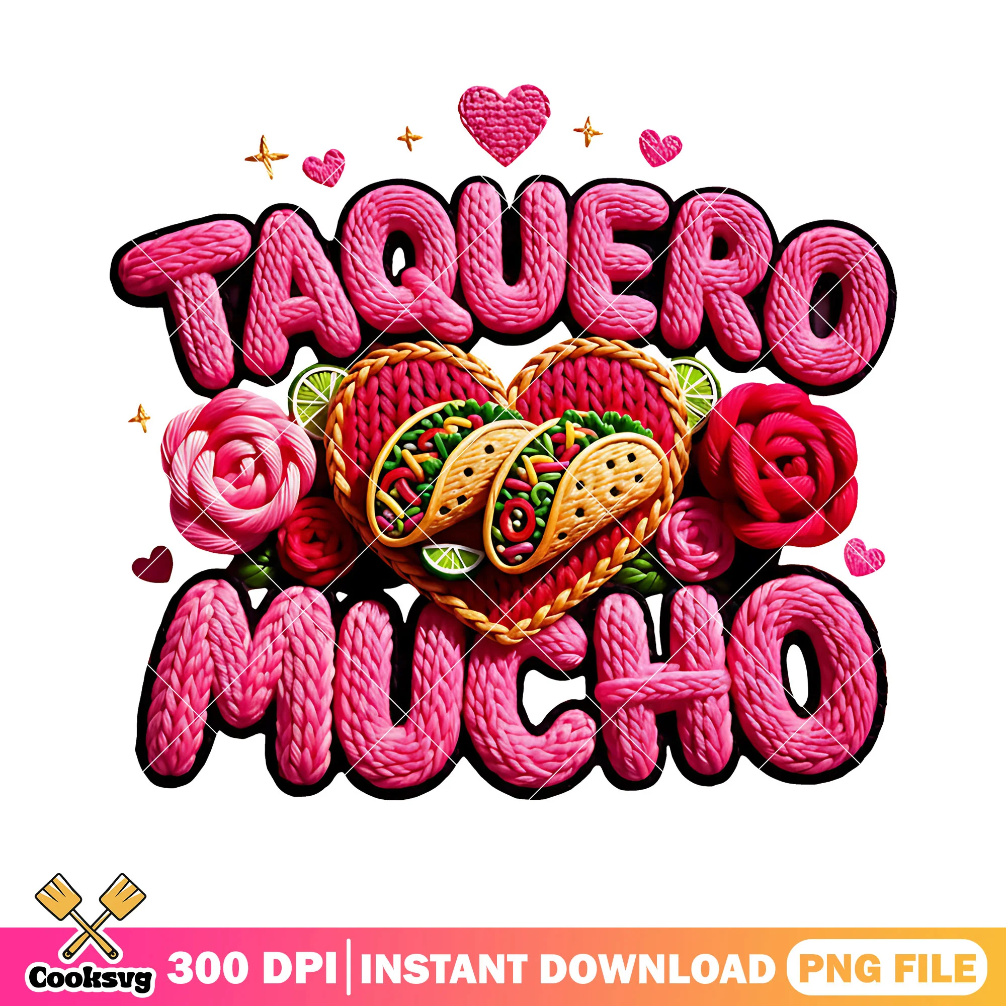 Taquero mucho png,valentine taco png, valentine s day png