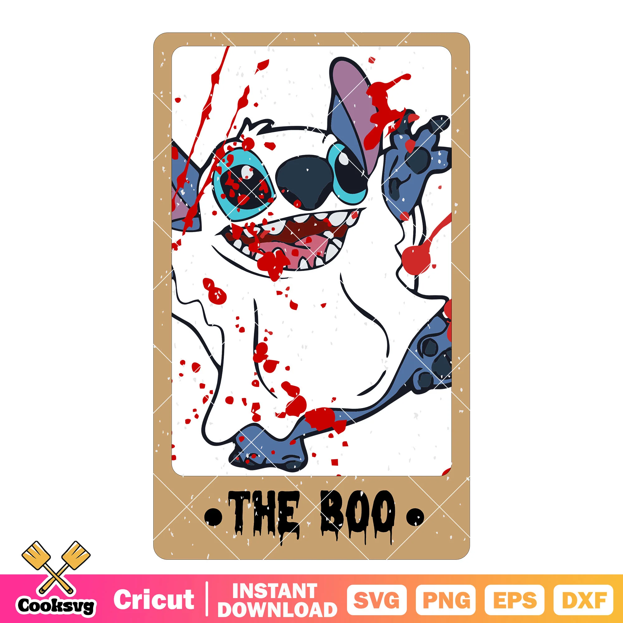 Tarot stitch the boo svg, halloween tarot svg, stitch horror svg