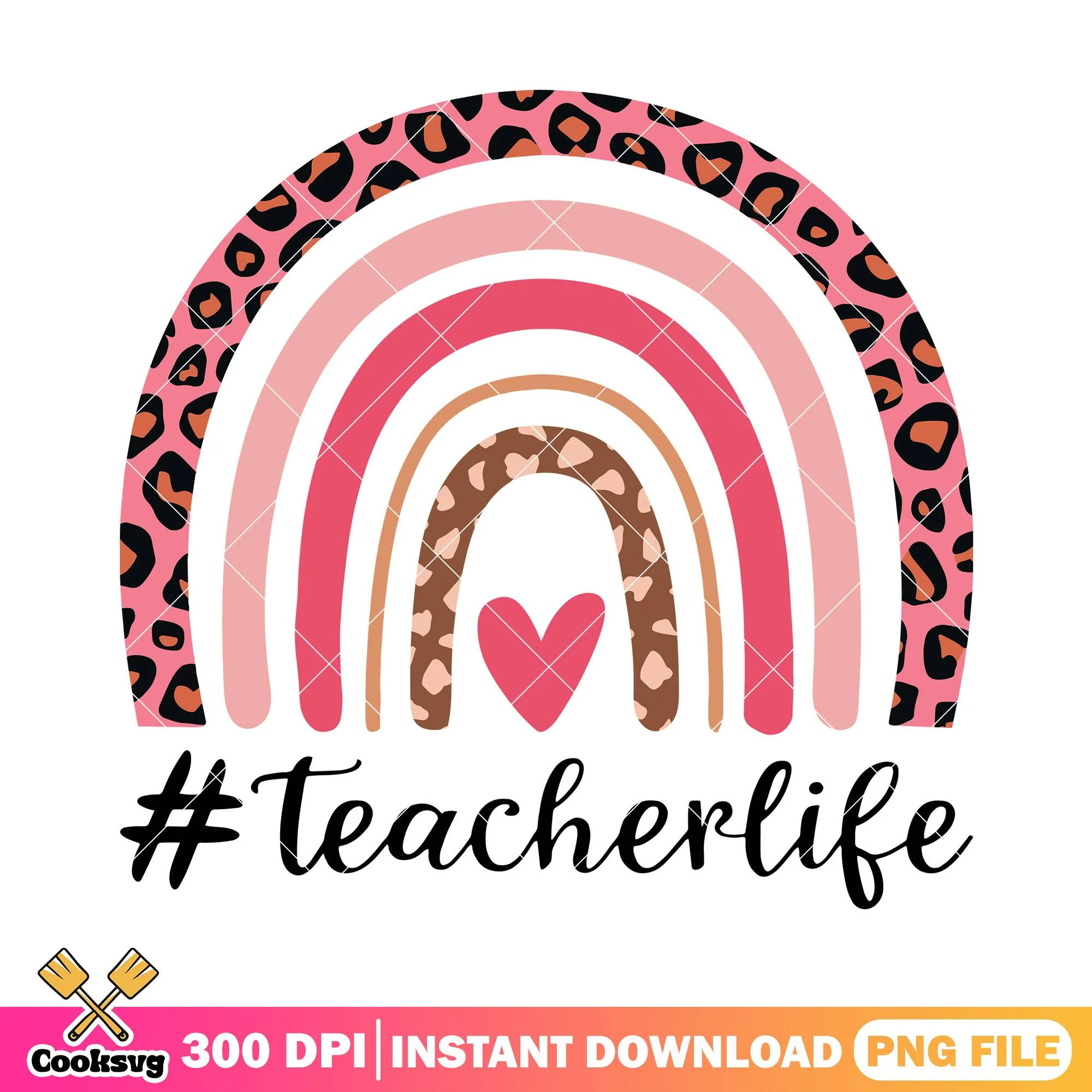 Teacher life design png, pink heart png, going back to school png