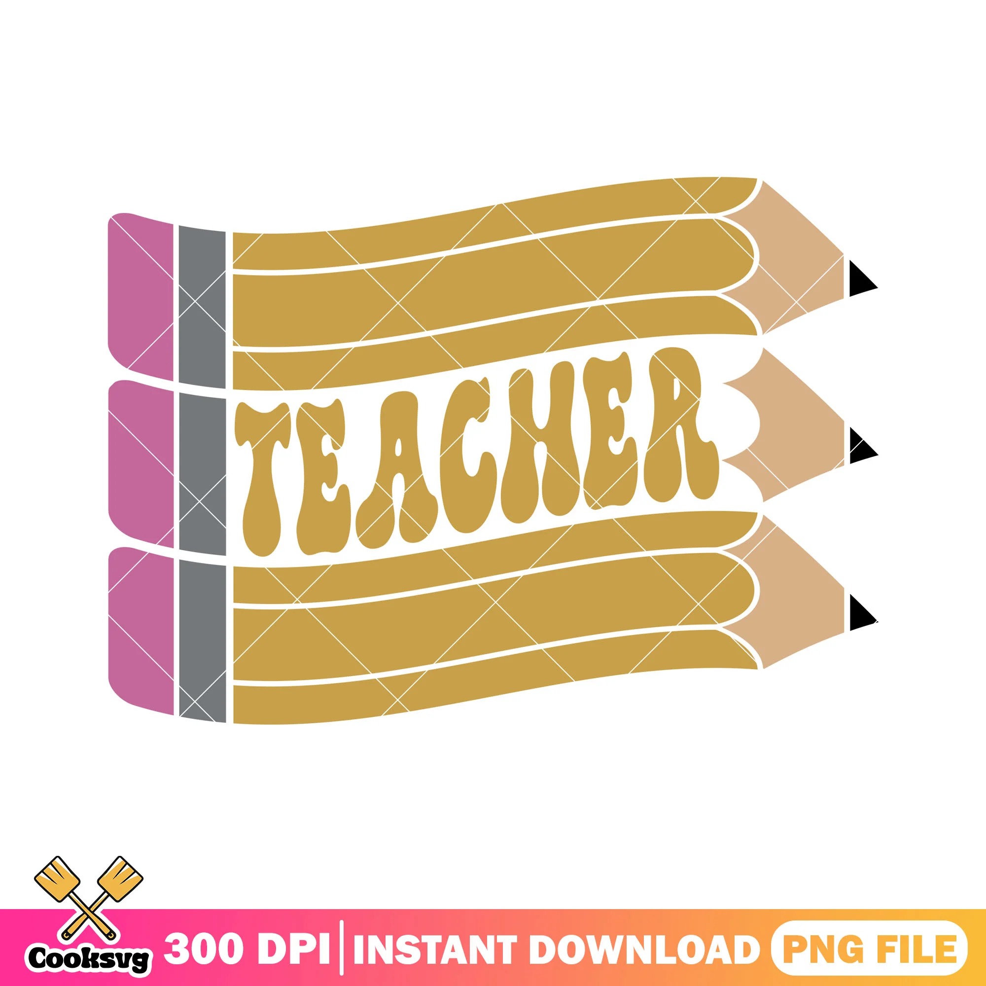 Teacher pencil design png, back to school art png, pencils yellow png