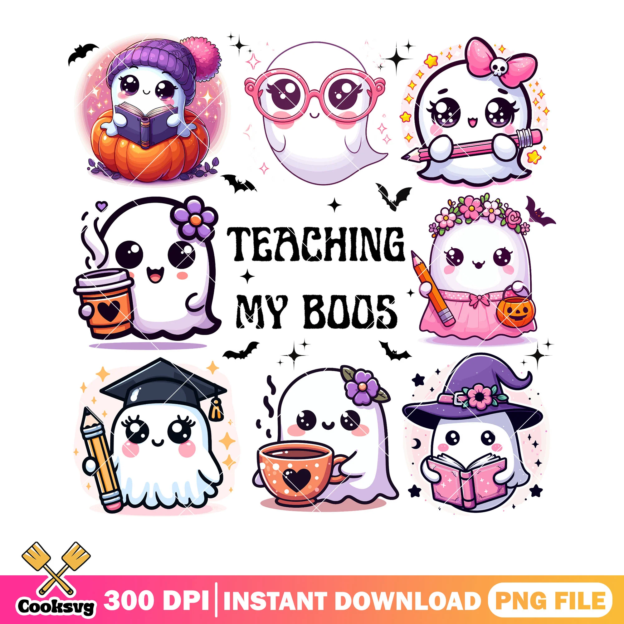 Teaching my boos png, ghost costume png, marvel halloween png