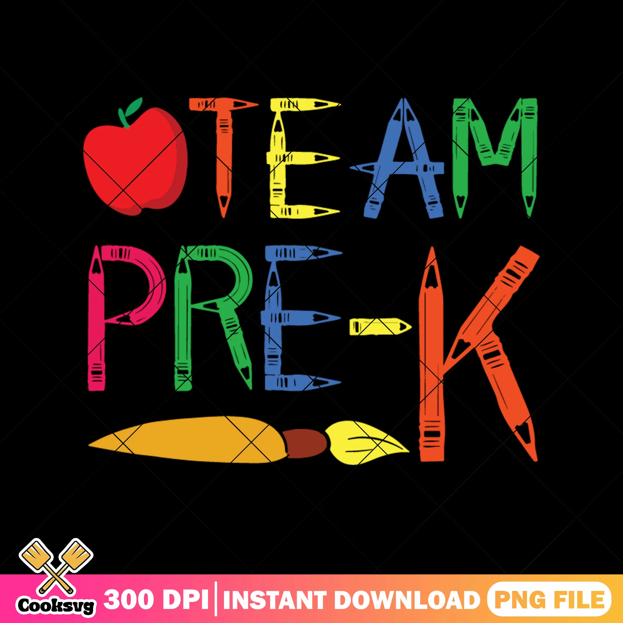 Team pre-k design file png, school font png, back to school art png
