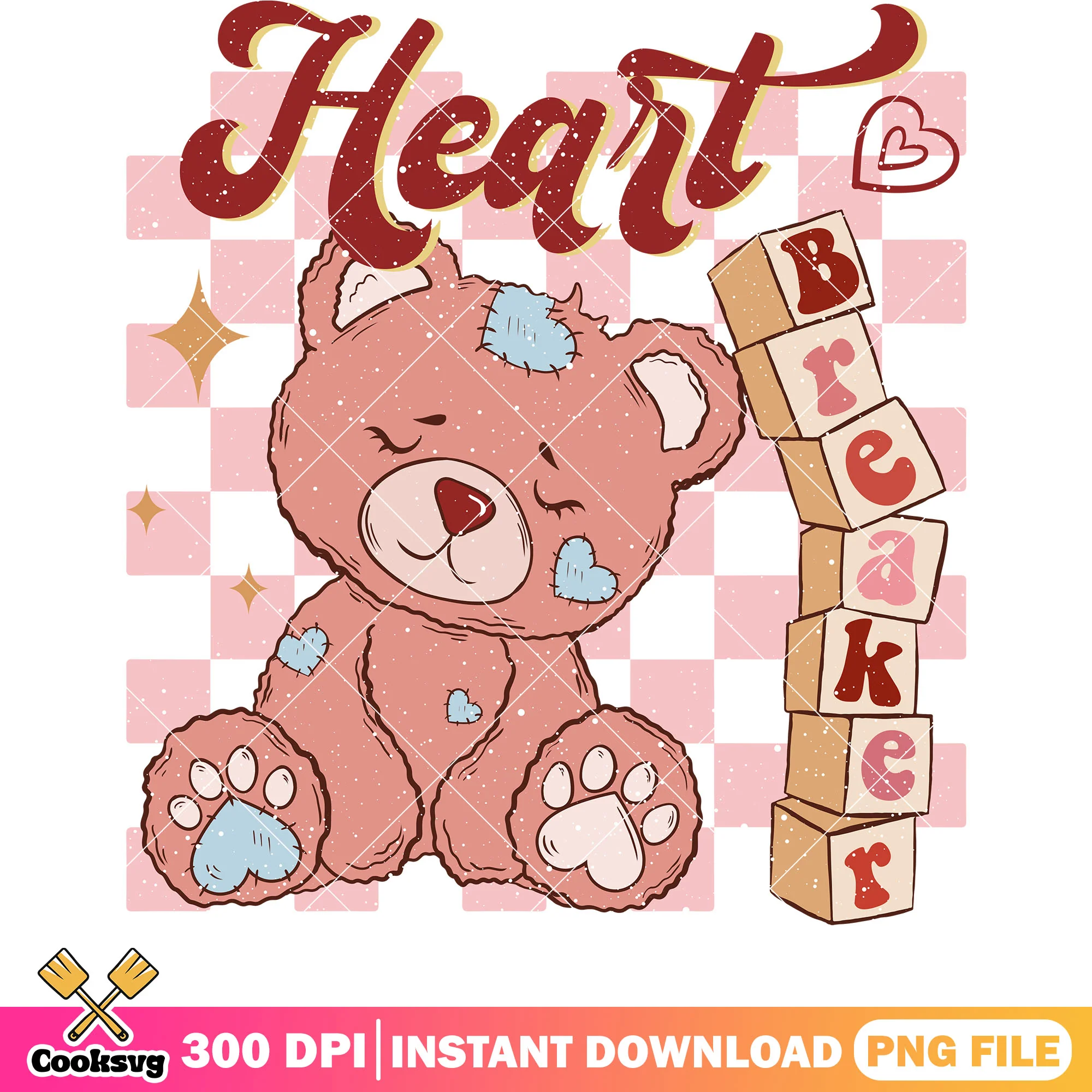 Teddy bear heart breaker png, heart breaker png, bear valentine png