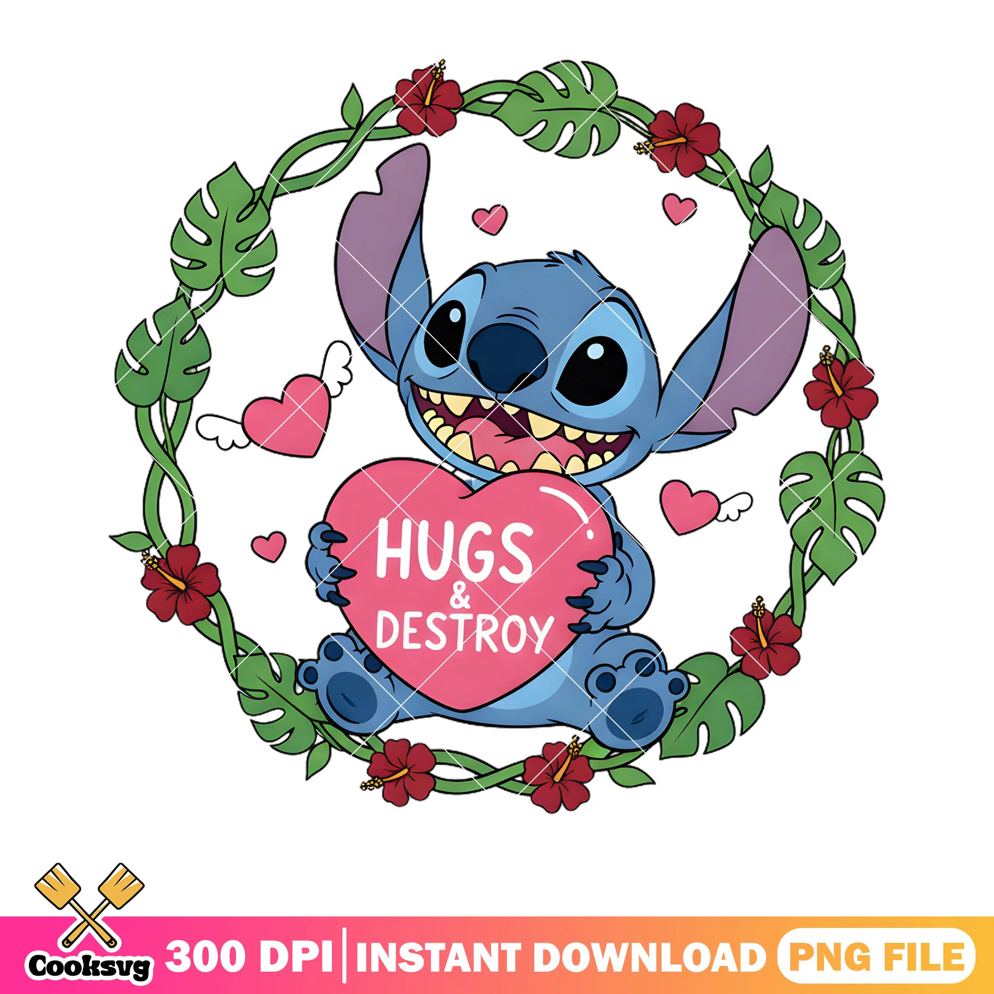 Terminator stitch valentine png, valentine day png, lilo and stitch png