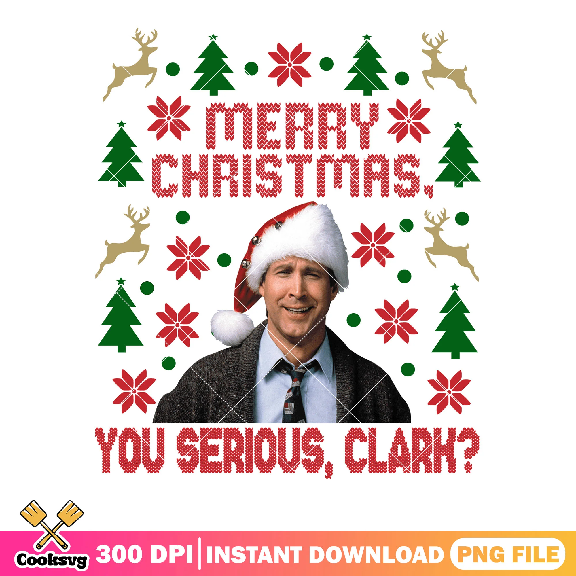 The christmas clark poster png, clark griswold png, christmas vibes png