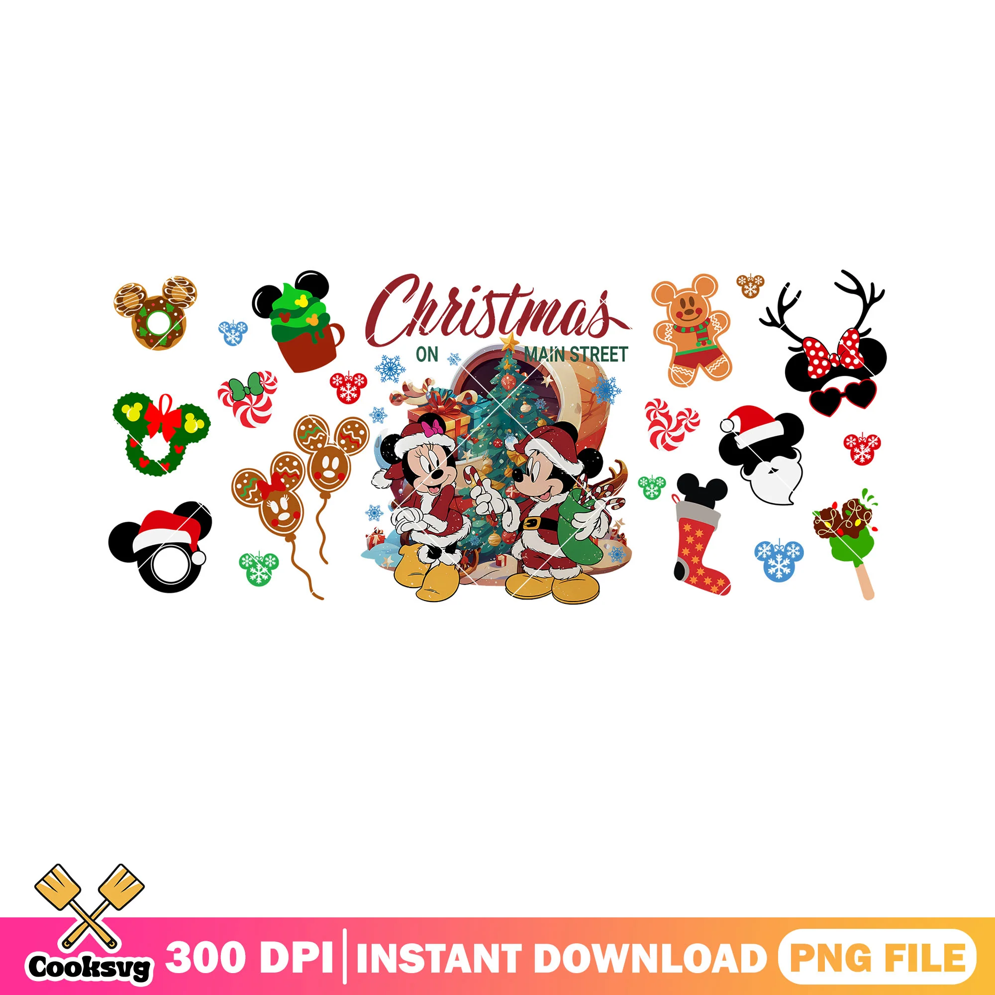 The christmas wreath disney png, minnie mouse png, mickey and friends png