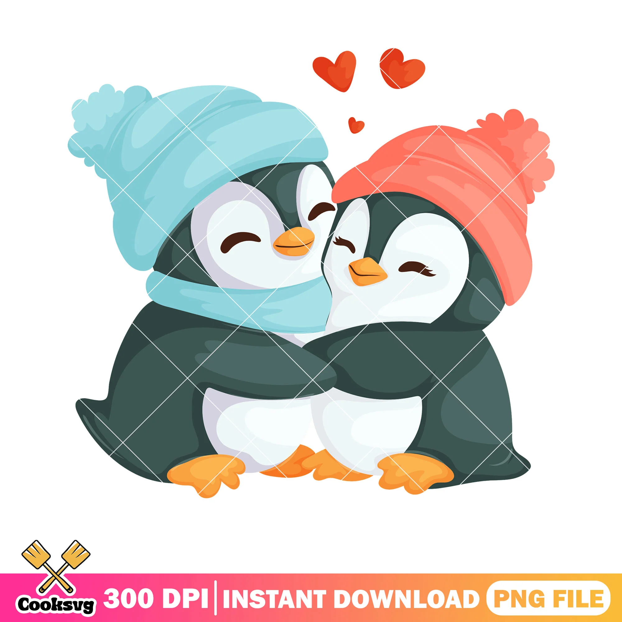 The couple penguin valentine png, valentine heart png, valentine love png