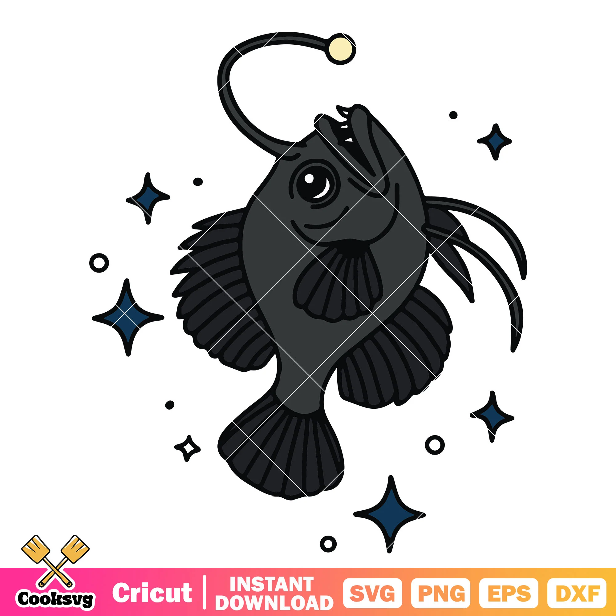 The deep sea angler fish svg, angler deep sea fishing svg