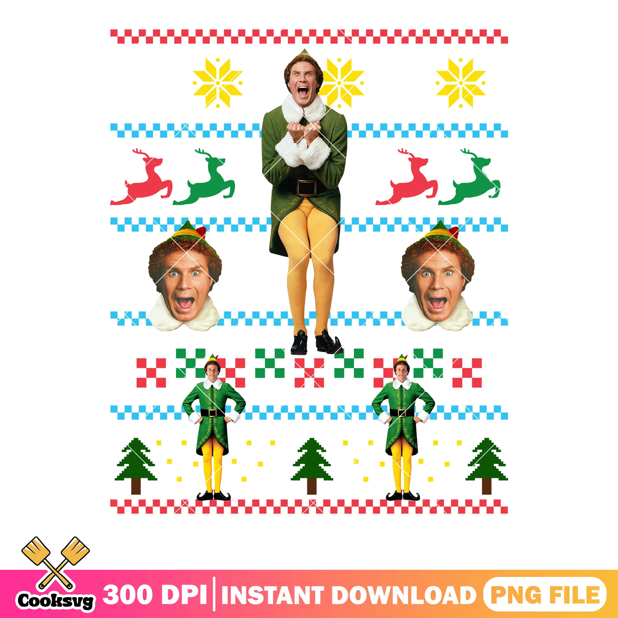 The elf from christmas movie png, buddy the elf png, christmas card png