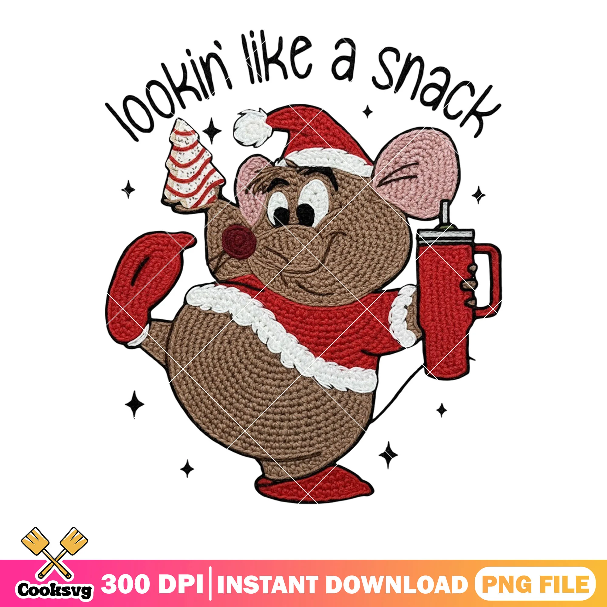 The fat rat starry night png, christmas mouse png, santa claus png