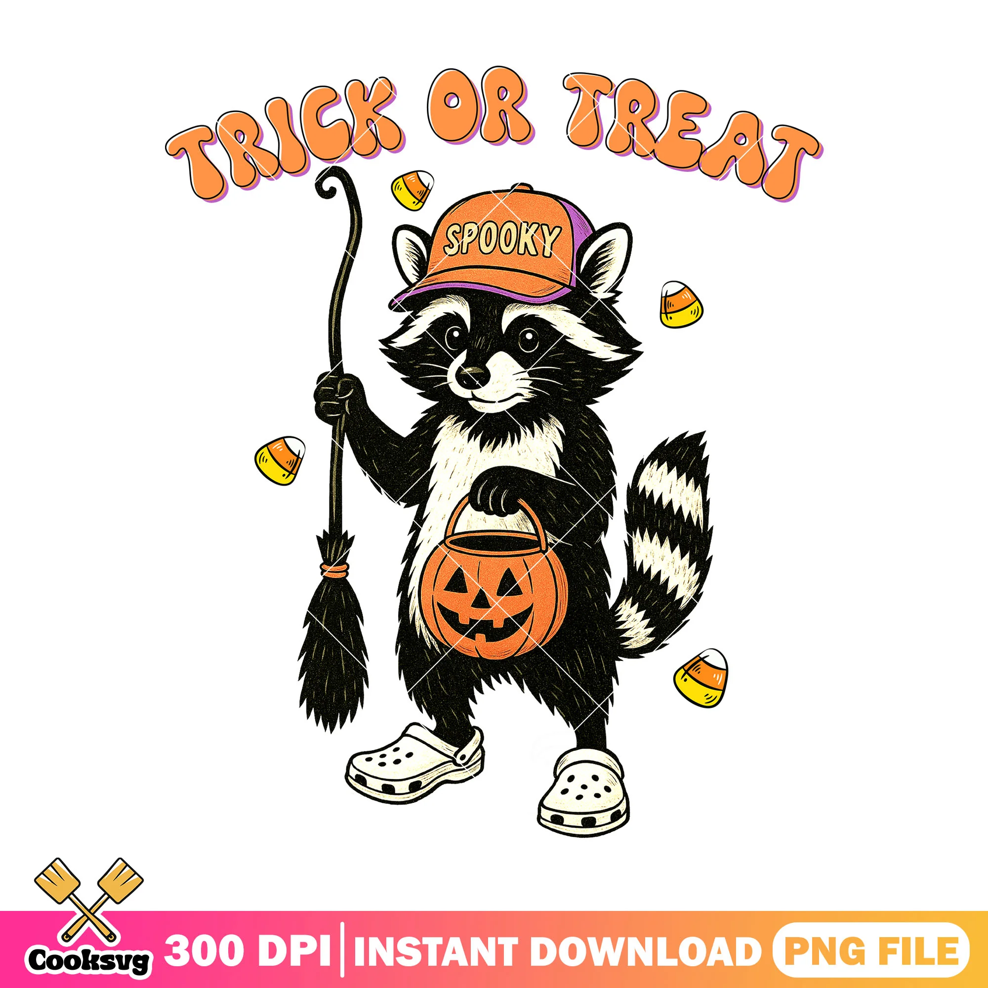 The feral trick or treat png,  cute feral png, halloween night png