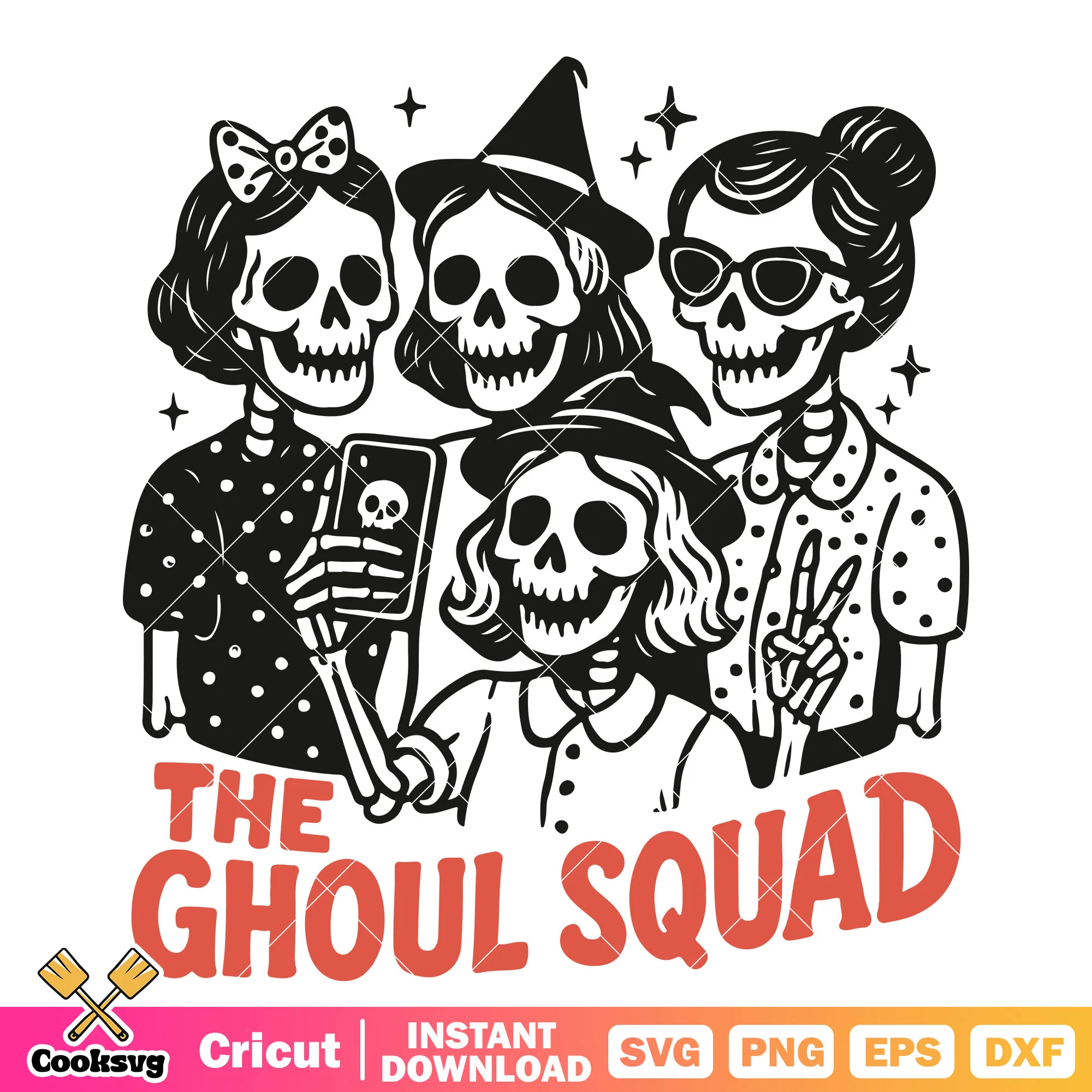 The ghoul squad girls svg, halloween squad svg, halloween girl svg