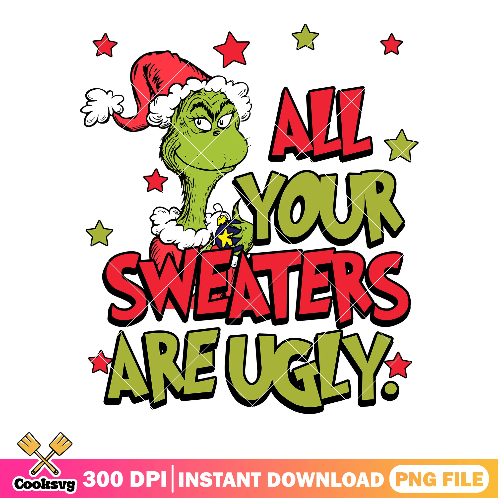 The grinch sweaters png, christmas sweater png, christmas poster png