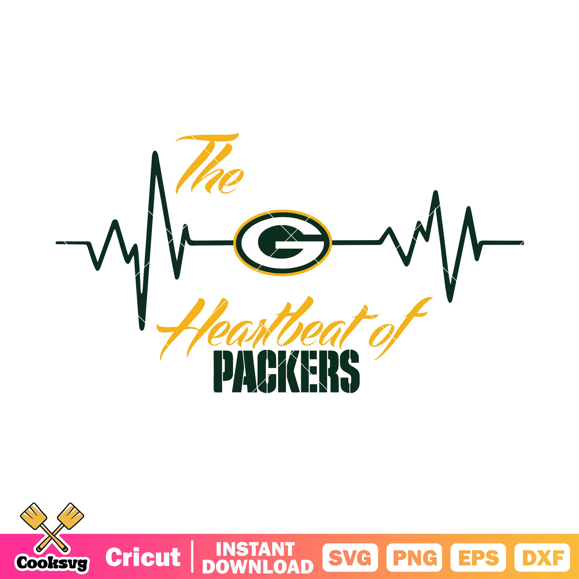 The heartbeat of packers svg, packers svg, green bay packers svg