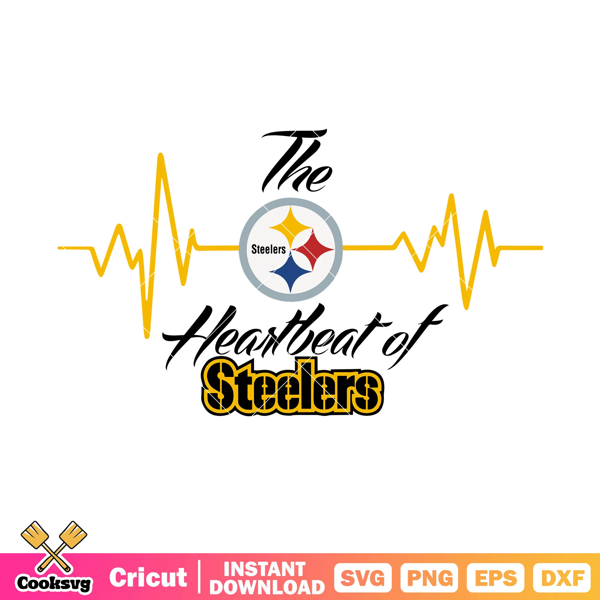 The heartbeat of steelers svg, afc north svg, steelers svg