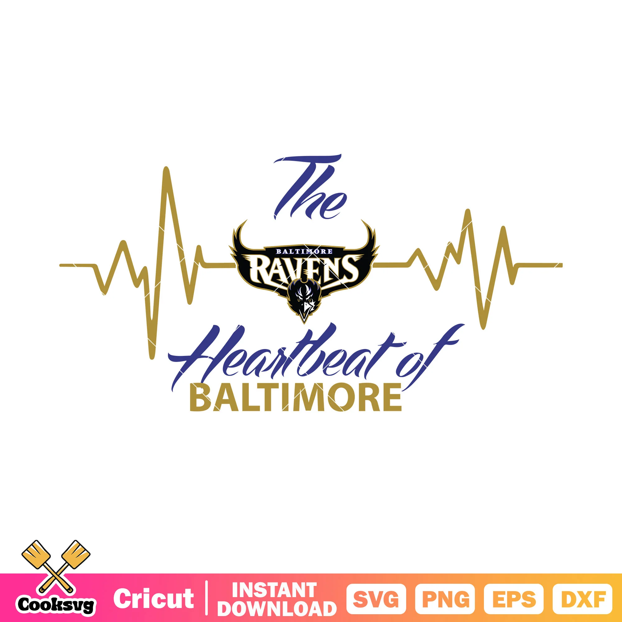 The heartneat of baltimore svg. baltimore ravens svg, north afc svg