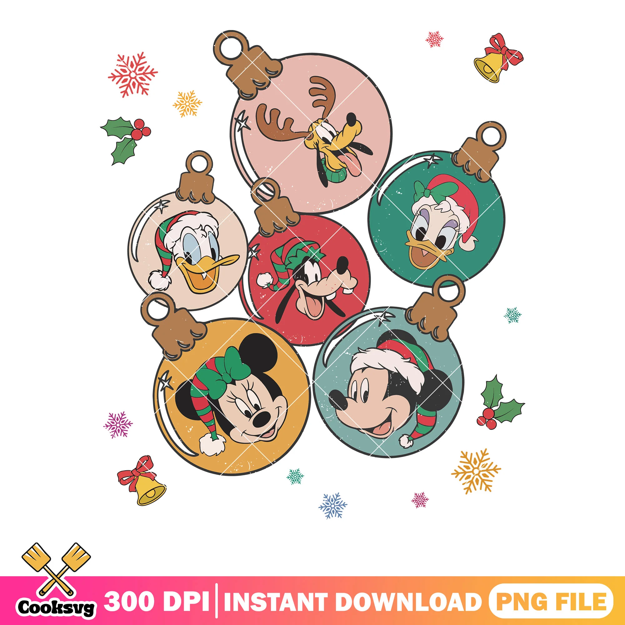 The jingle bell mickey png, christmas decor png, mickey and friends png
