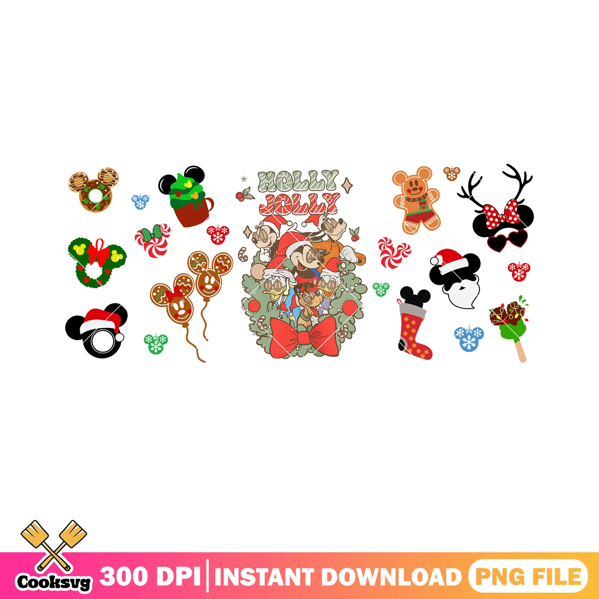 The jolly mickey christmas png, goofy png, mickey and friends png