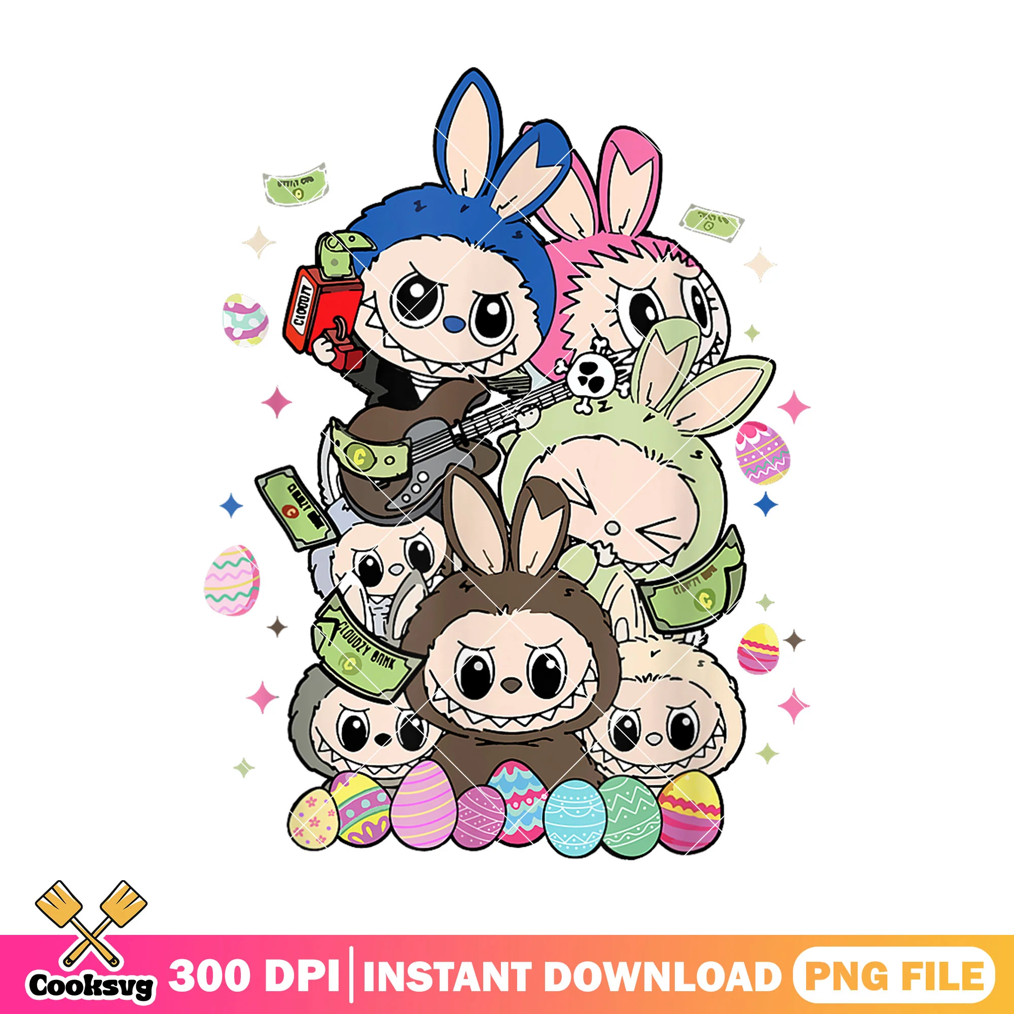 The monster labubu easter png, labubu monster png, labubu dolls png