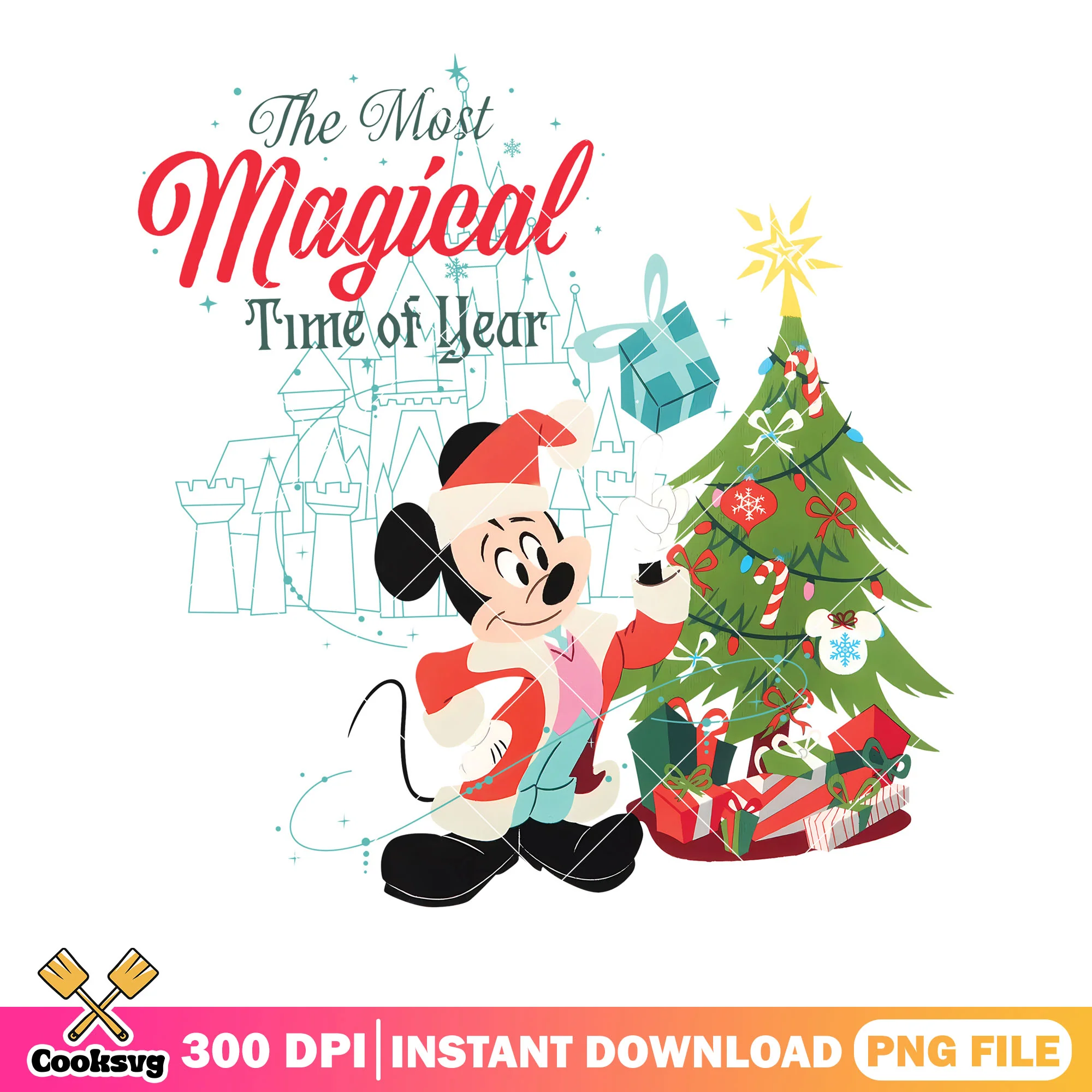 The most magical time of year png, christmas png, minnie mouse png