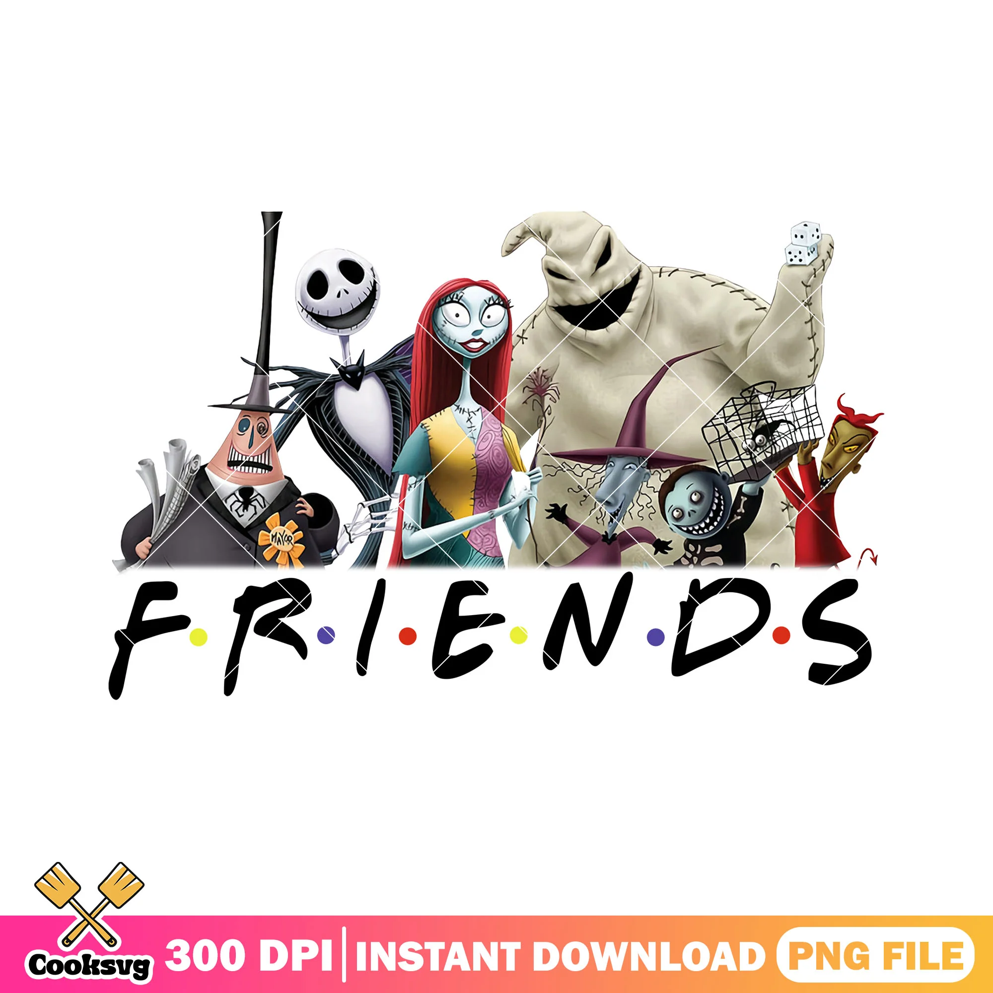 The nightmare before christmas friends design png, the king pumpkin png