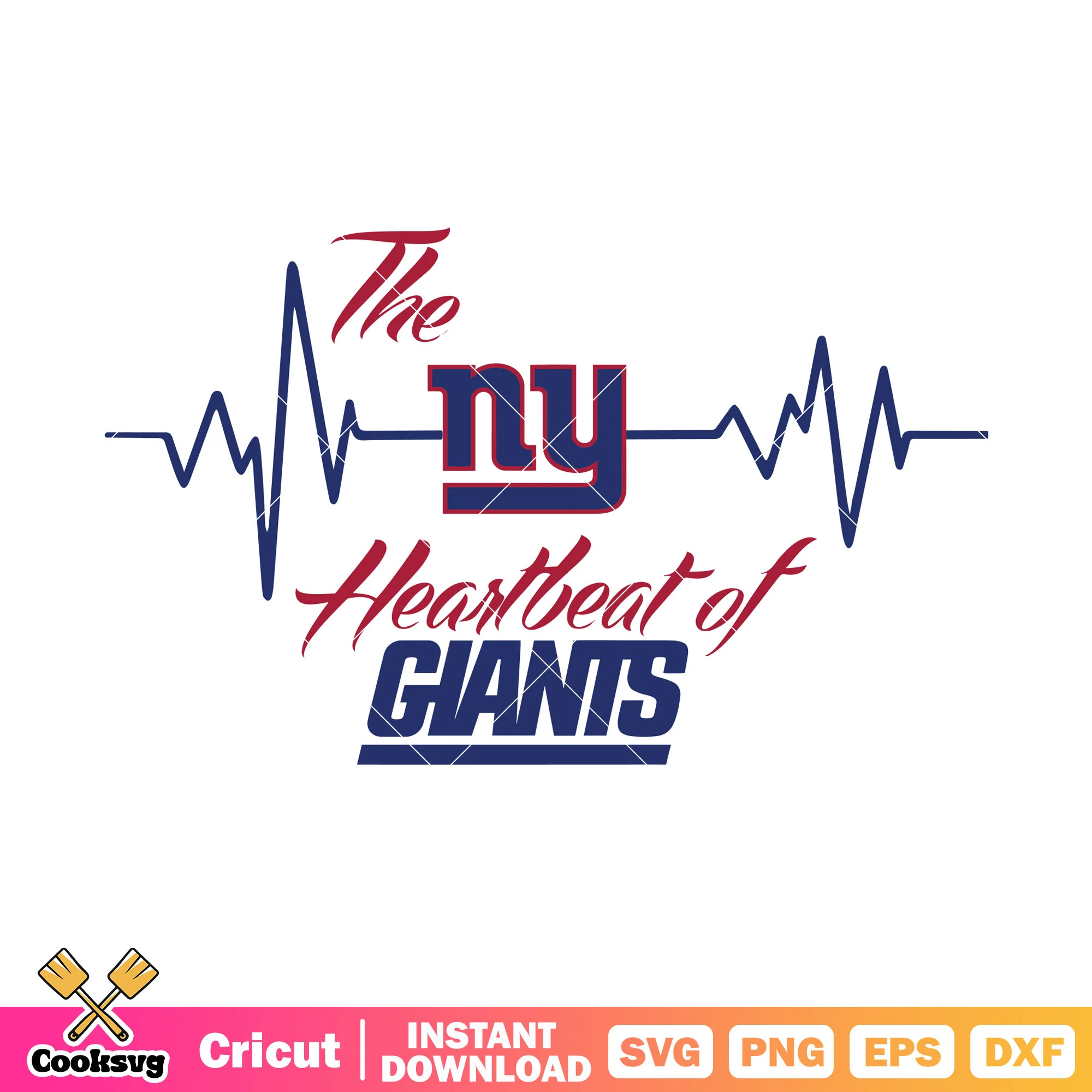 The ny heartneat of giants svg, giants svg, nfl football team svg