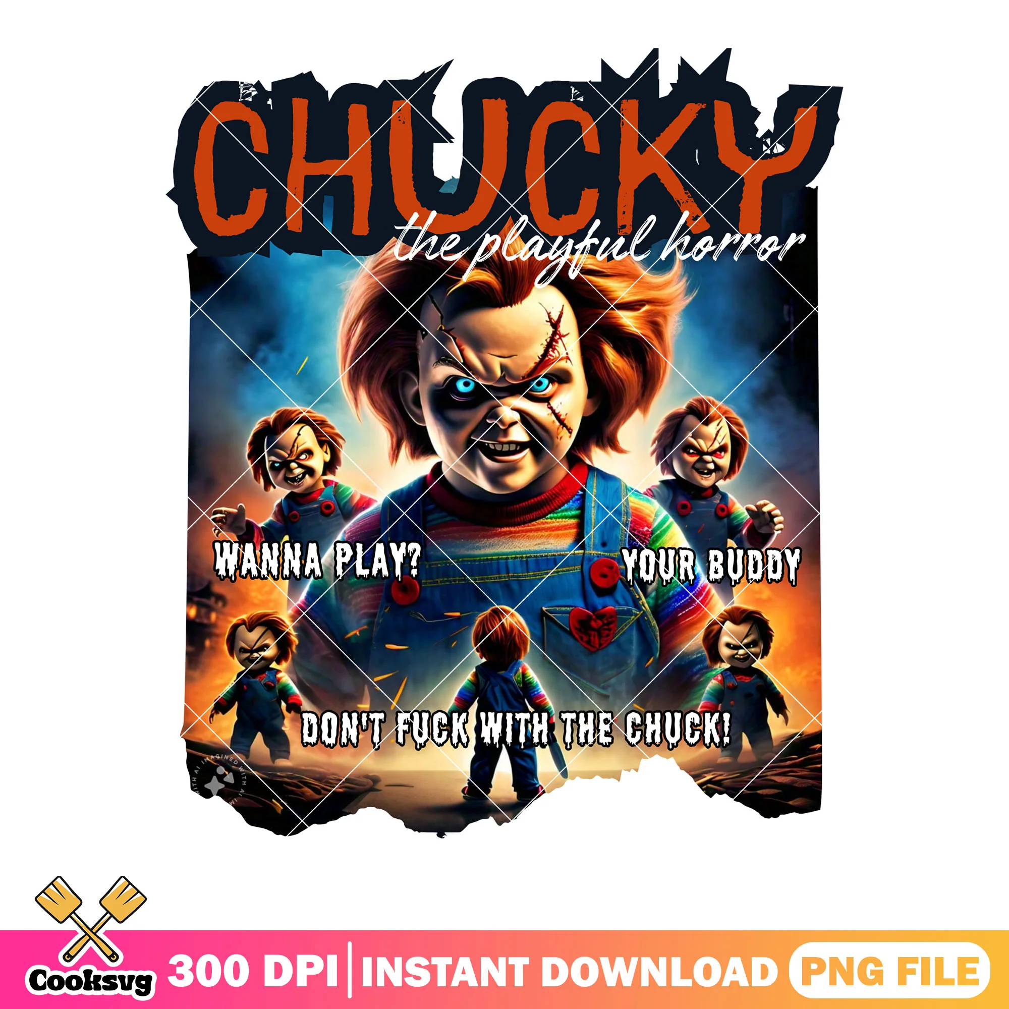 The playful horror wanna play png, chucky png, scary night png