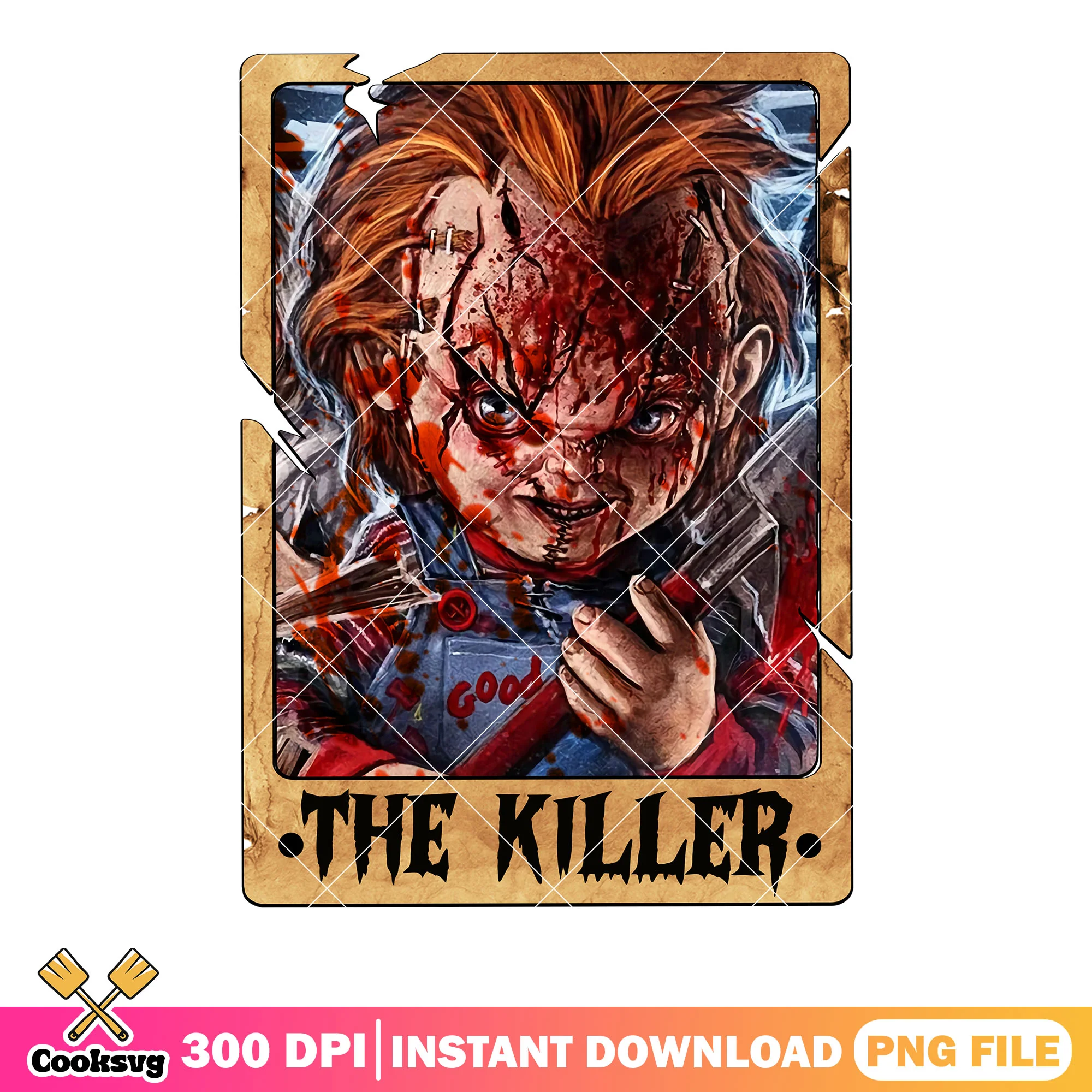 The scared face chucky png, the killer png, halloween movies png
