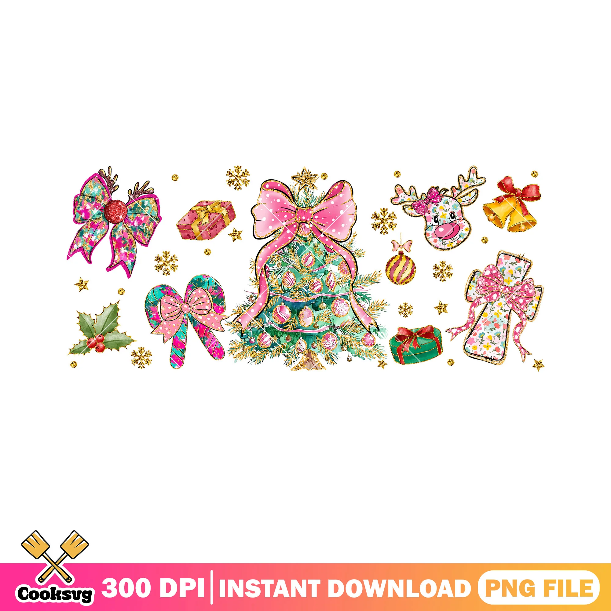 The snow christmas tree poster png, jingle bell png, christmas gifts png
