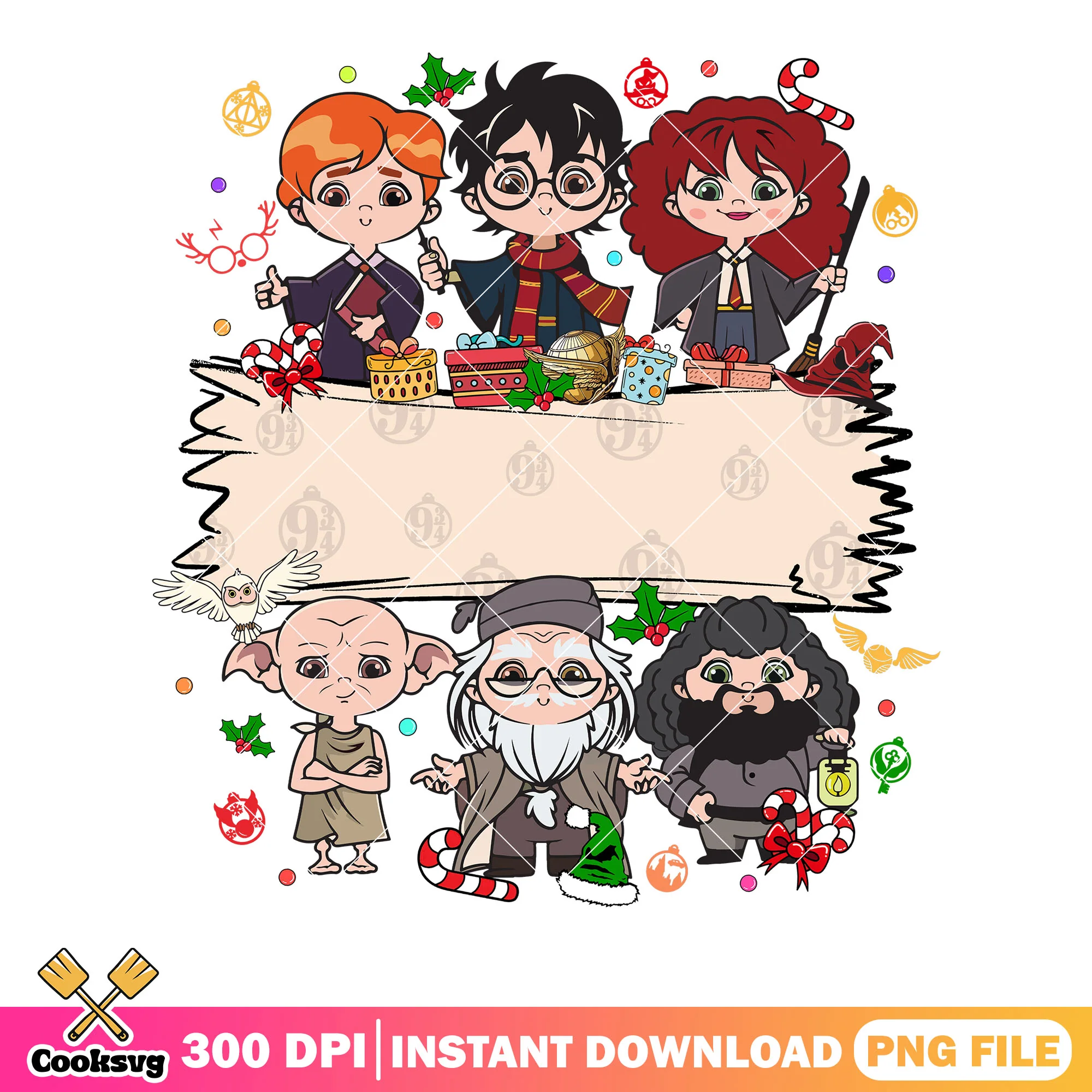 The stamp christmas harry potter png, merry xmas png, harry potter png