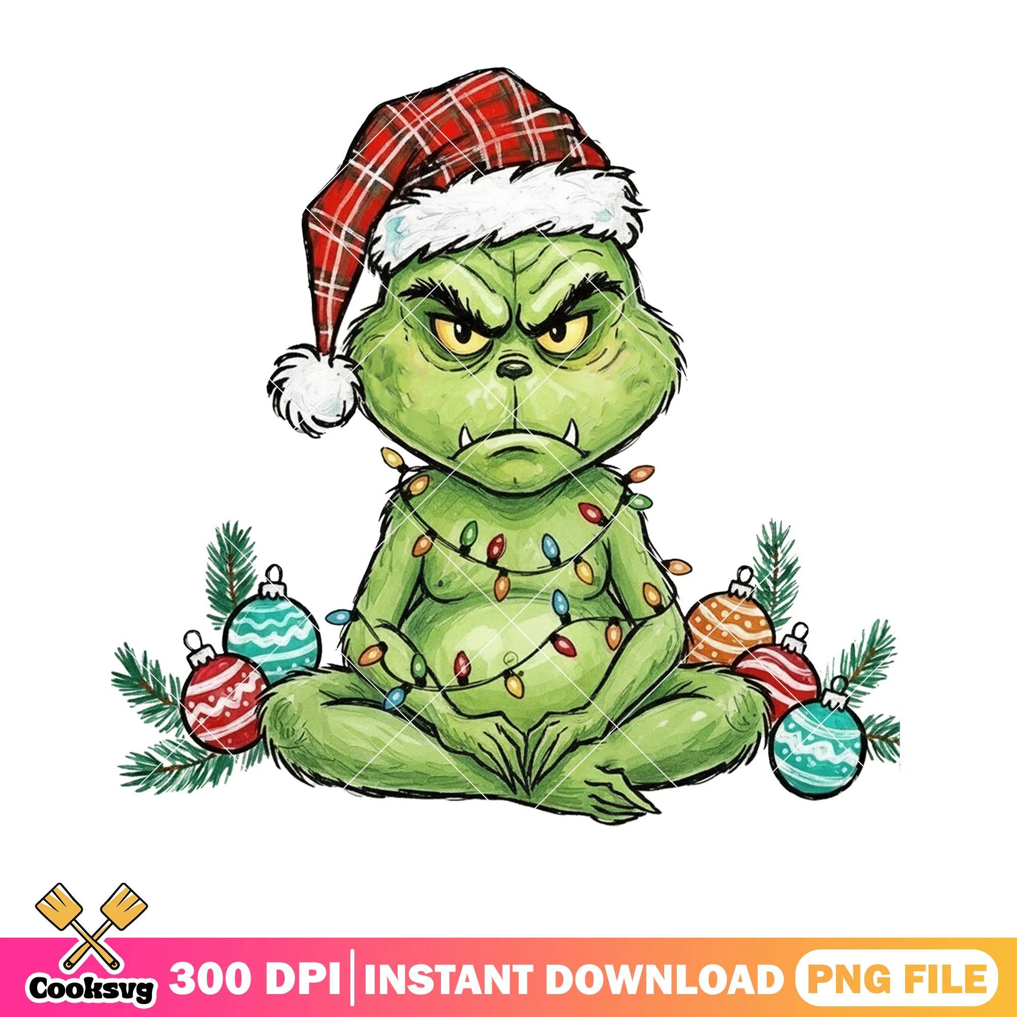 The ugly green monster xmas png, the grinch png, christmas vibes png