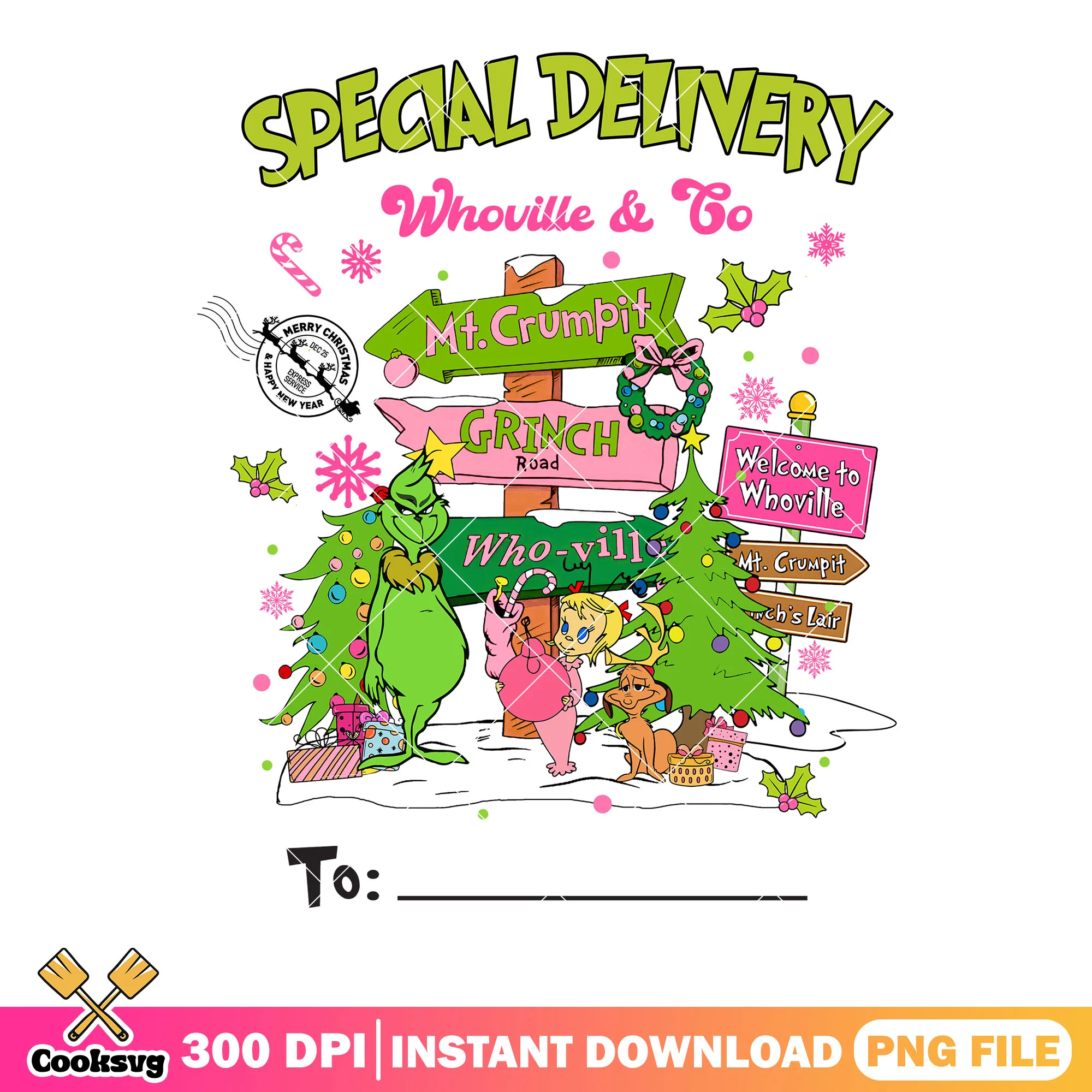 The way to whoville  png, how the grinch stole christmas png, xmas png