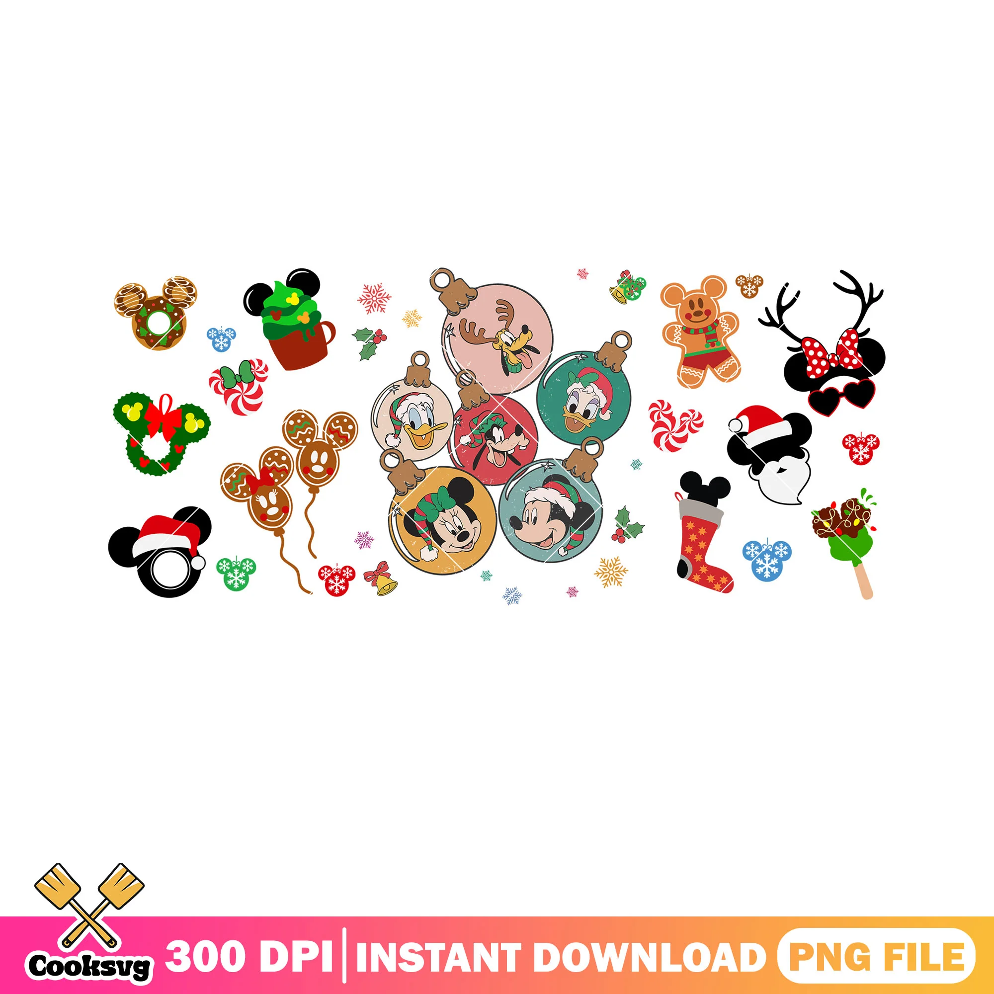 The xmas cards disney png, mickey and friends png, christmas sock png