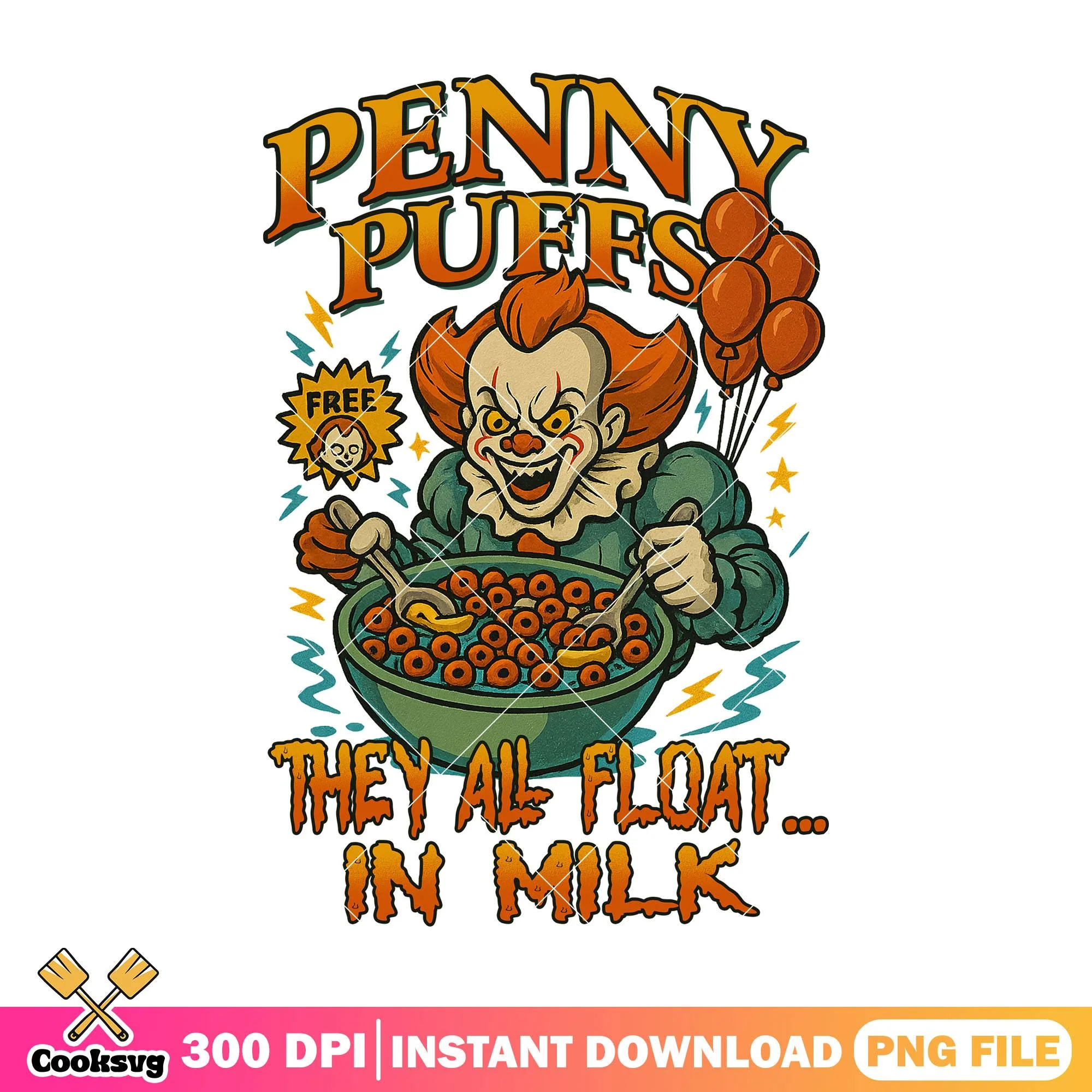 They all float in milk png, horror pennywise png, halloween horror png
