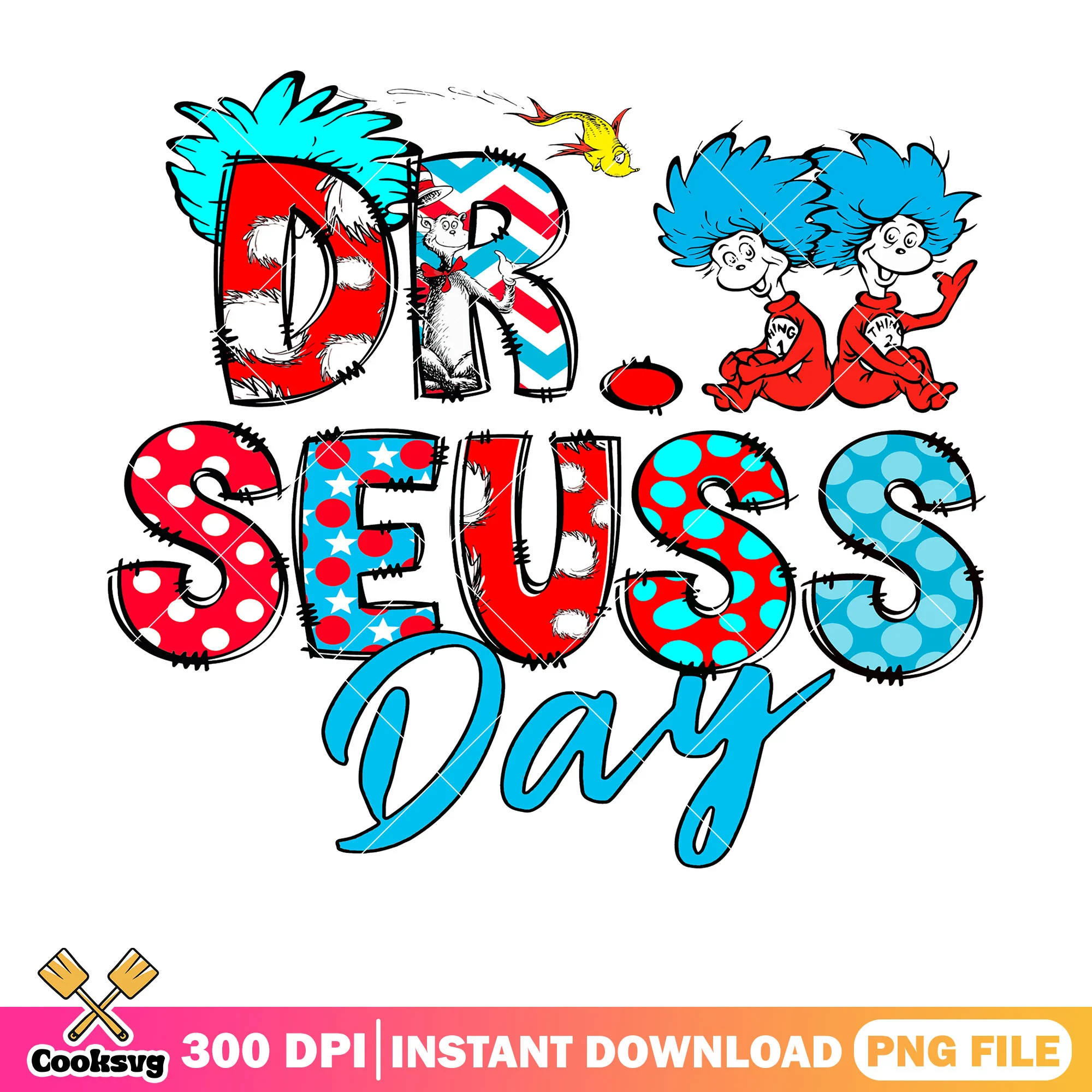 Thing 1 2 dr seuss day png, dr seuss day png, dr seuss thing png