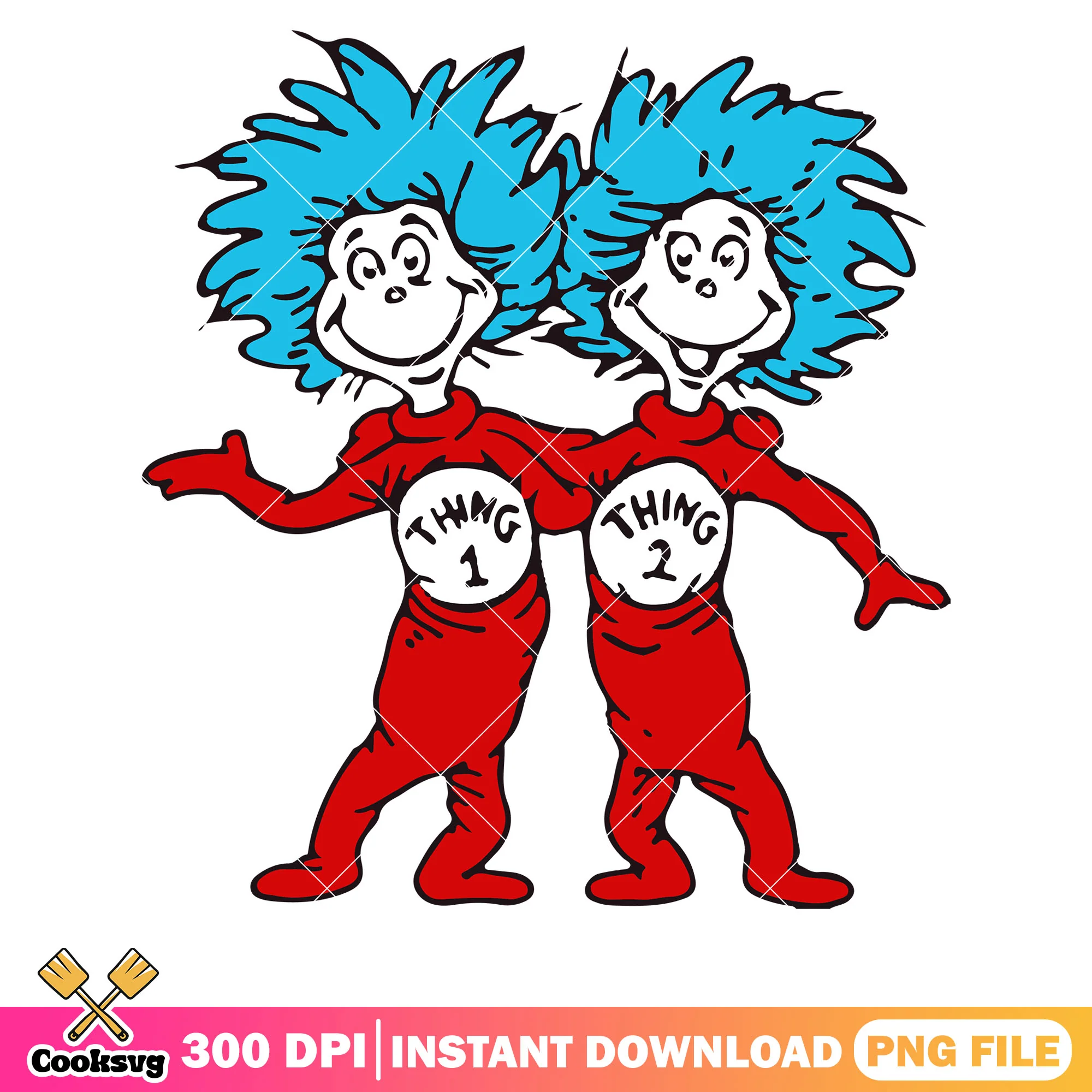 Thing one and two brother png, dr seuss thing png, dr seuss book png